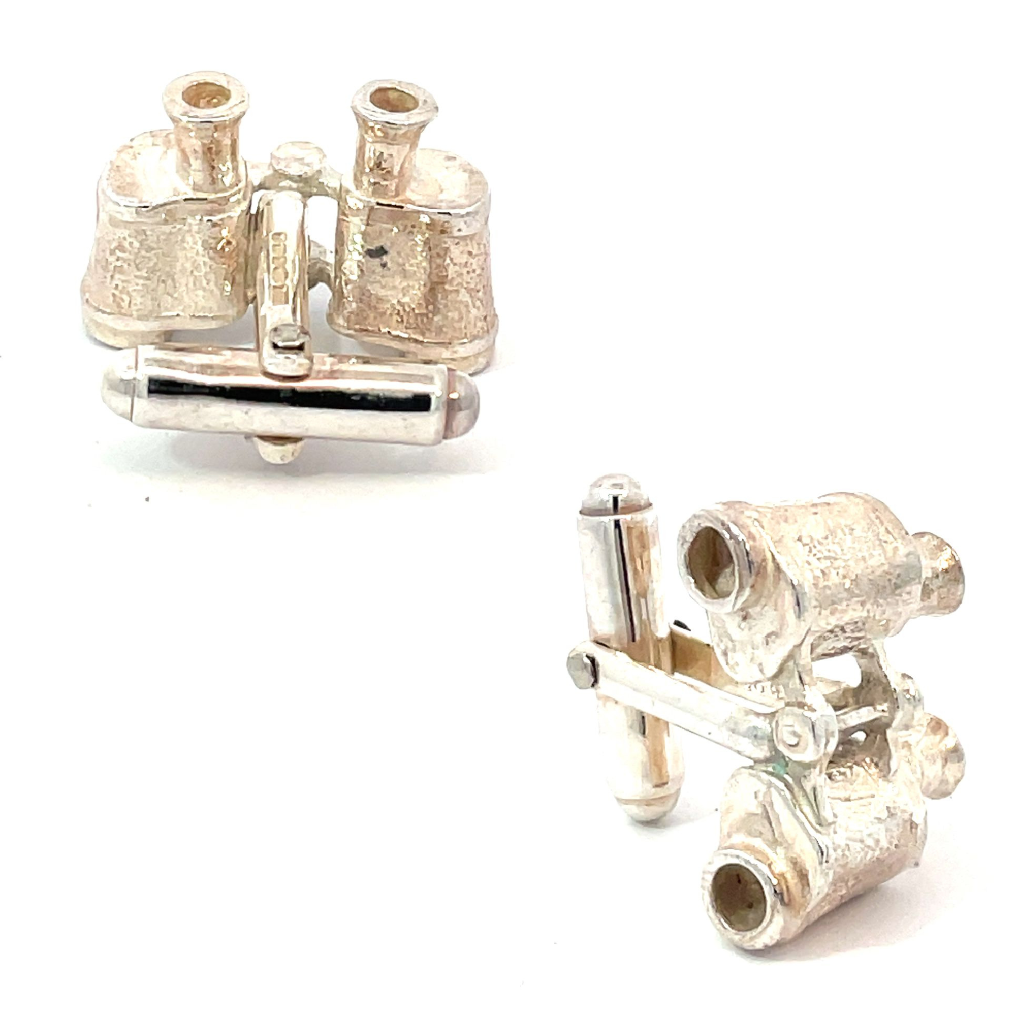 Solid Silver Binoculars Cufflinks