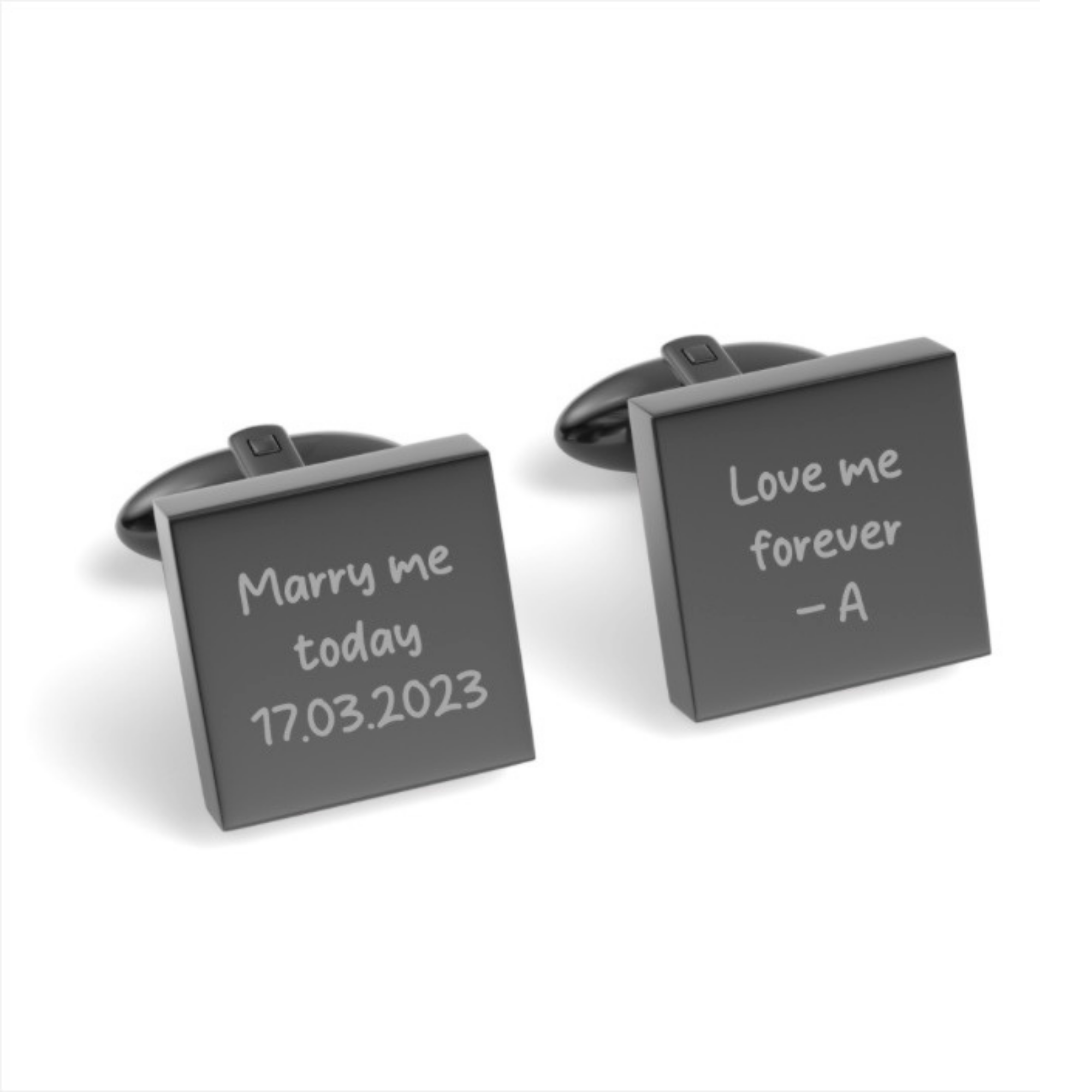 Custom Handwriting Engraved Square Cufflinks