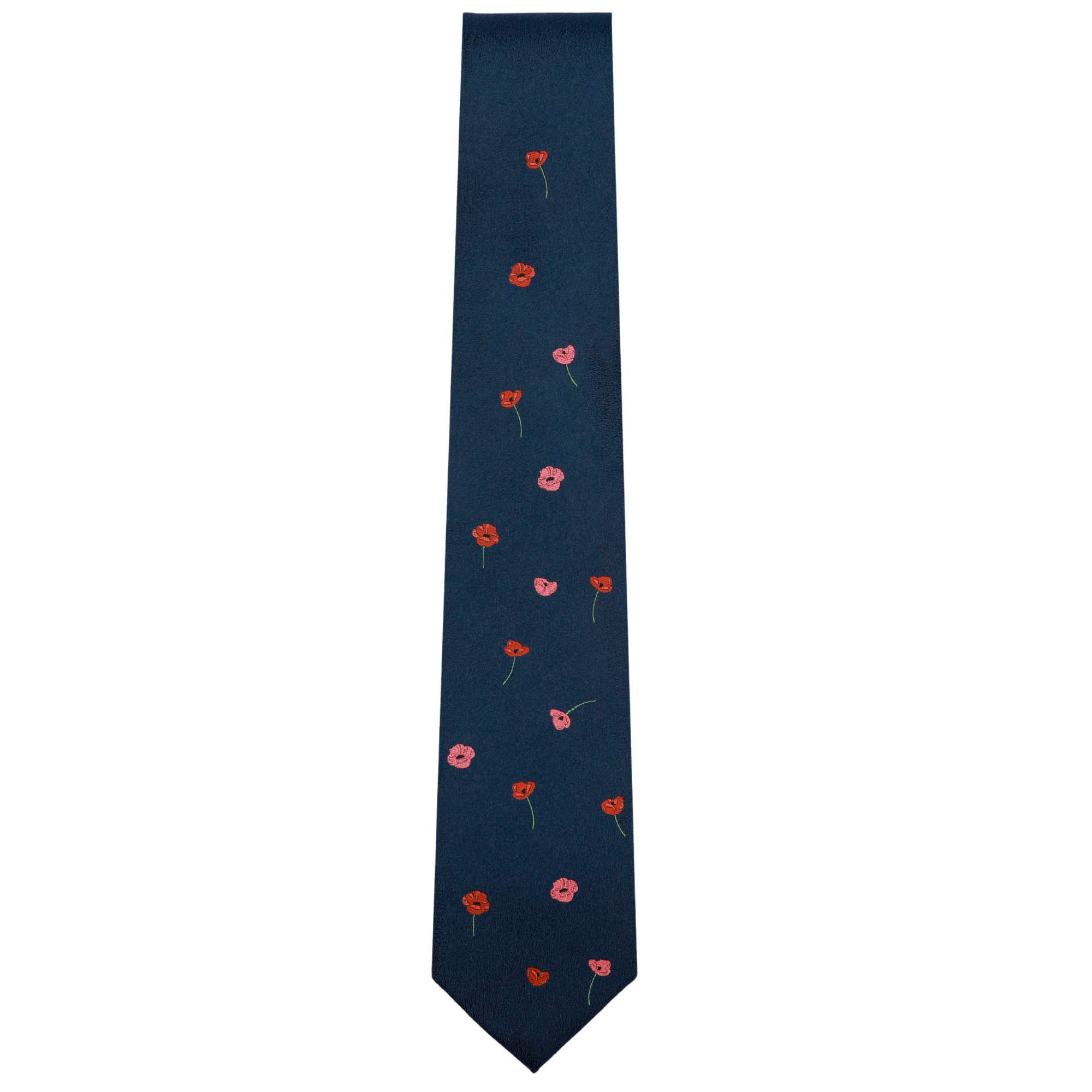 Poppy Tie Navy-Crimson