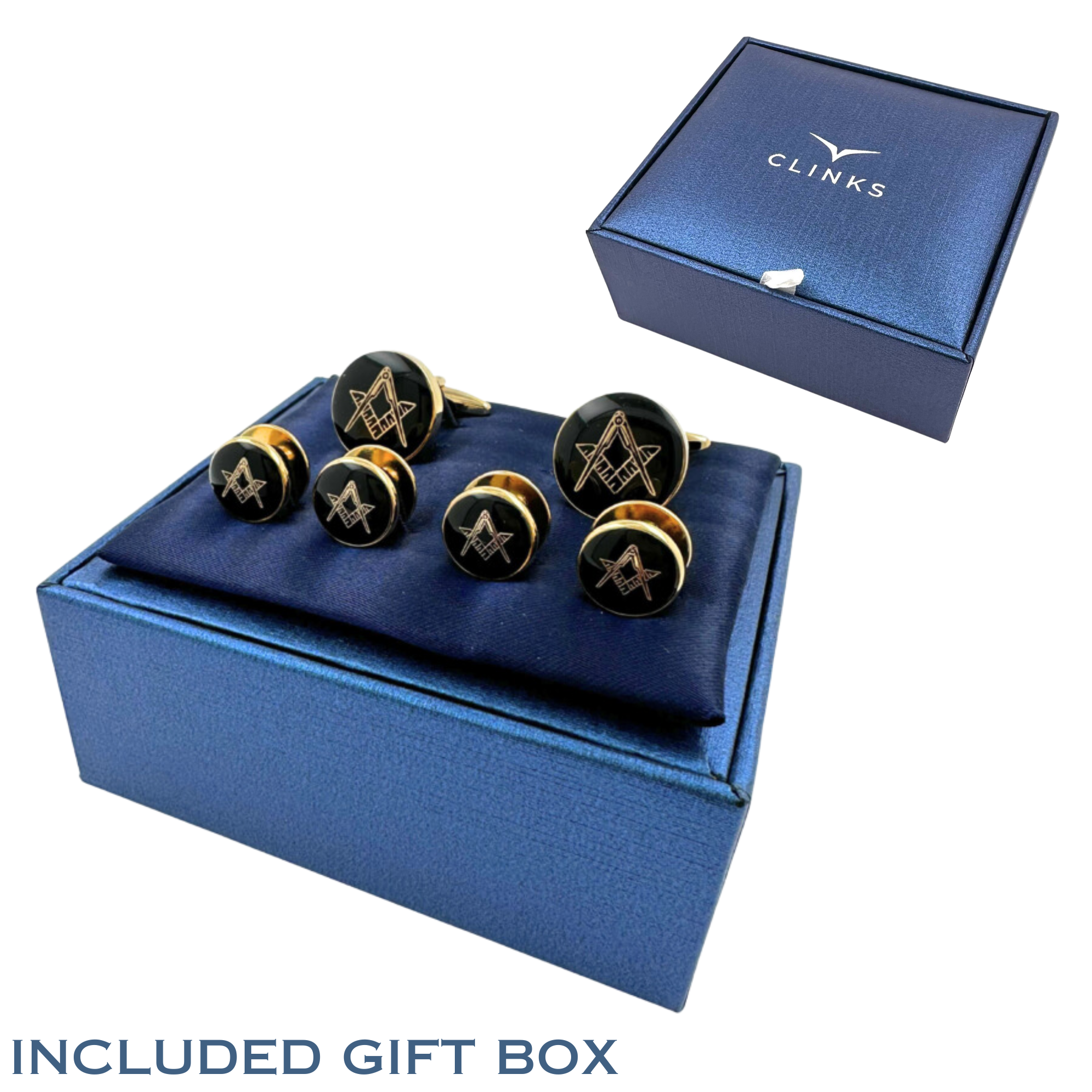 Shiny Rose Gold Twist Knot Cufflinks and Stud Set