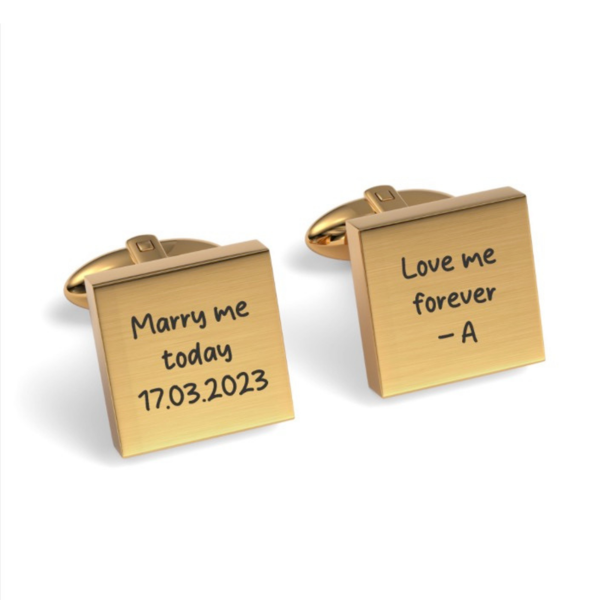 Custom Handwriting Engraved Square Cufflinks