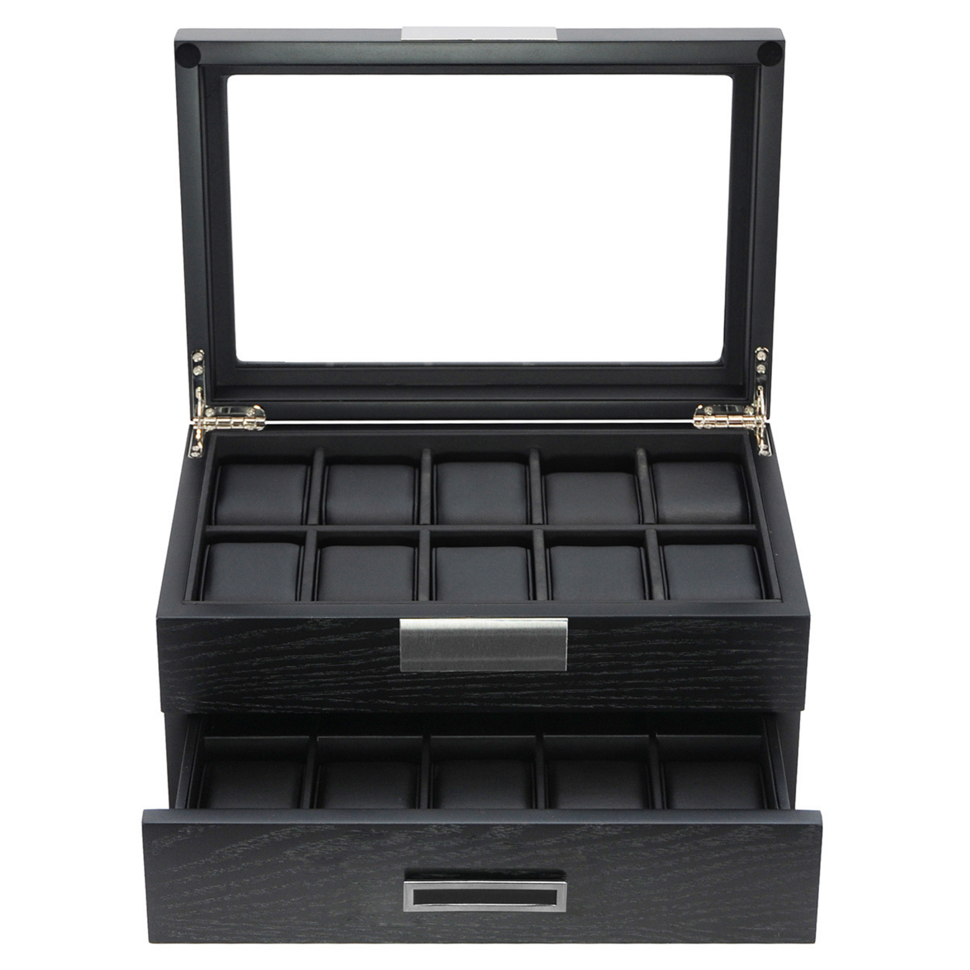 Black Wooden Watch Box for 20 Watches