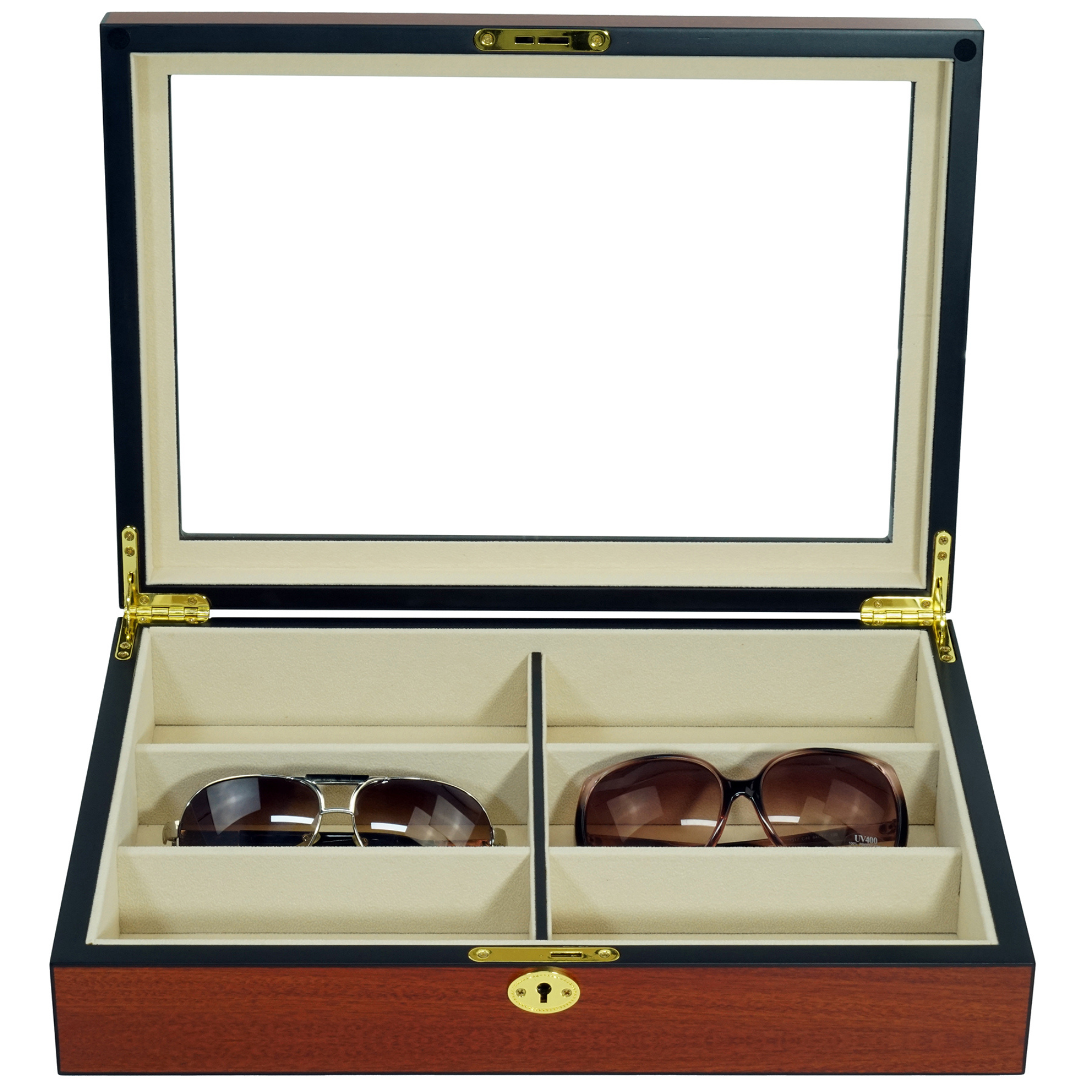 6 Pairs Cherry Wooden Sunglass Box