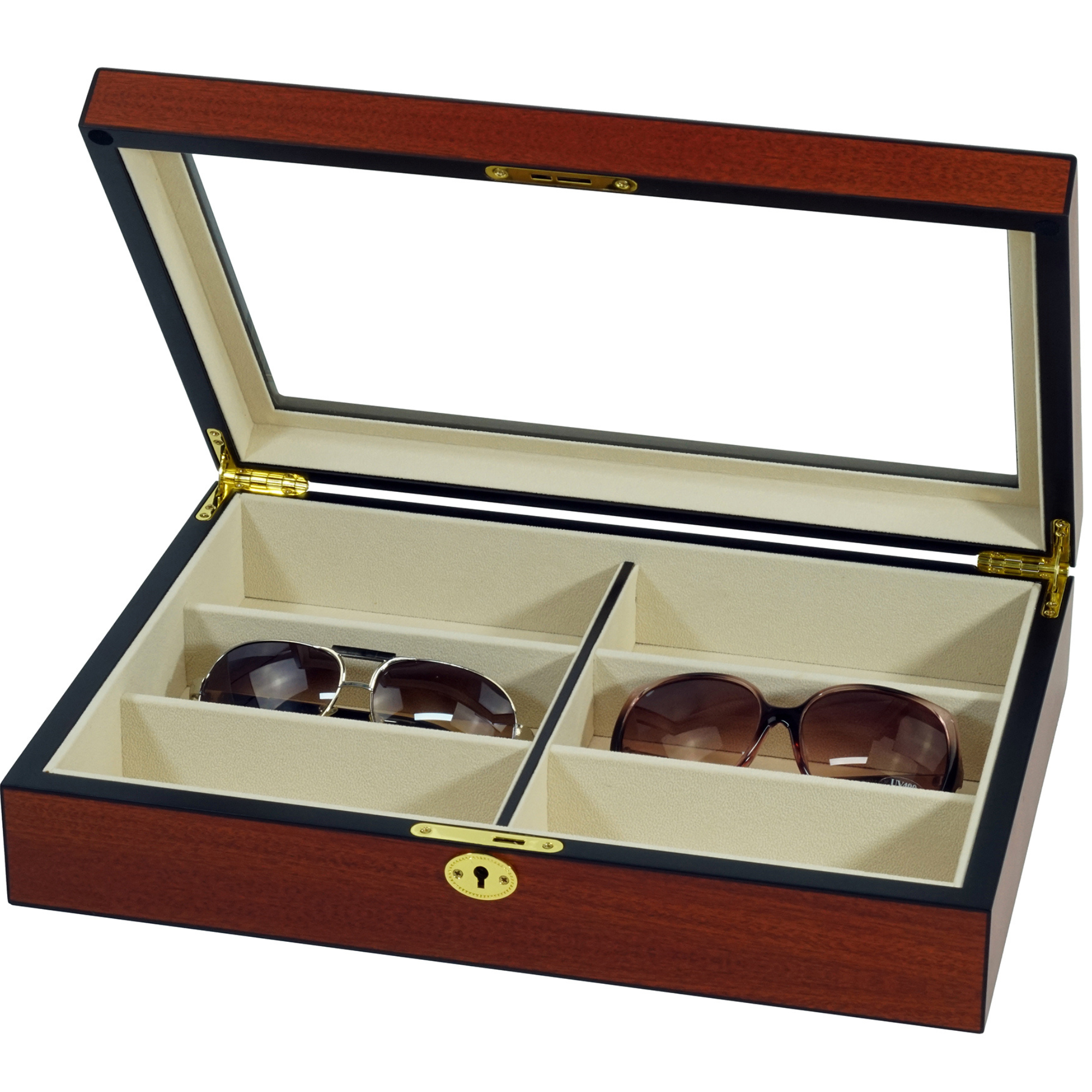 6 Pairs Cherry Wooden Sunglass Box
