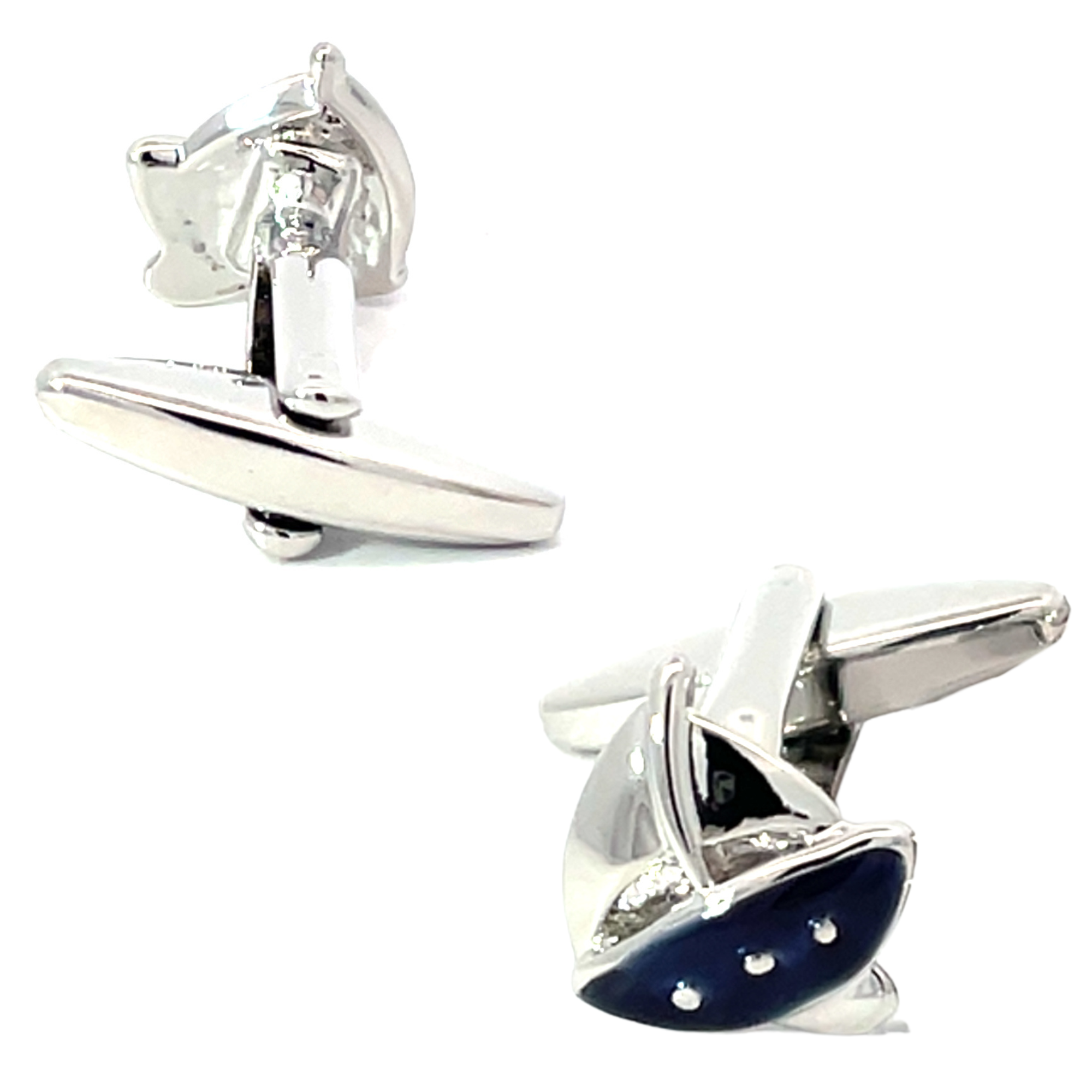 Small Blue Sailboat Cufflinks