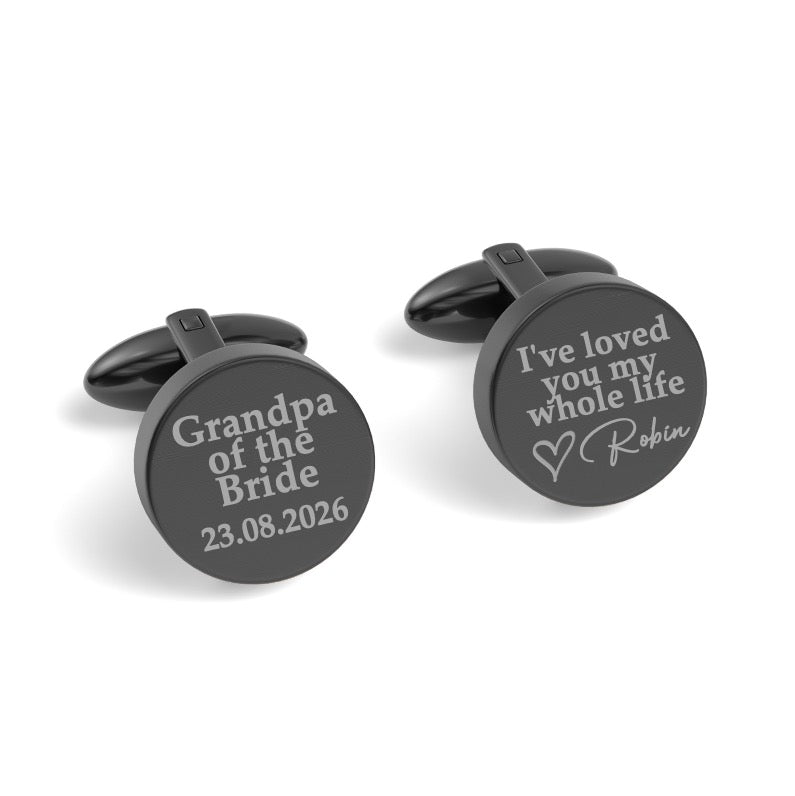Grandpa of the Bride Engraved Cufflinks