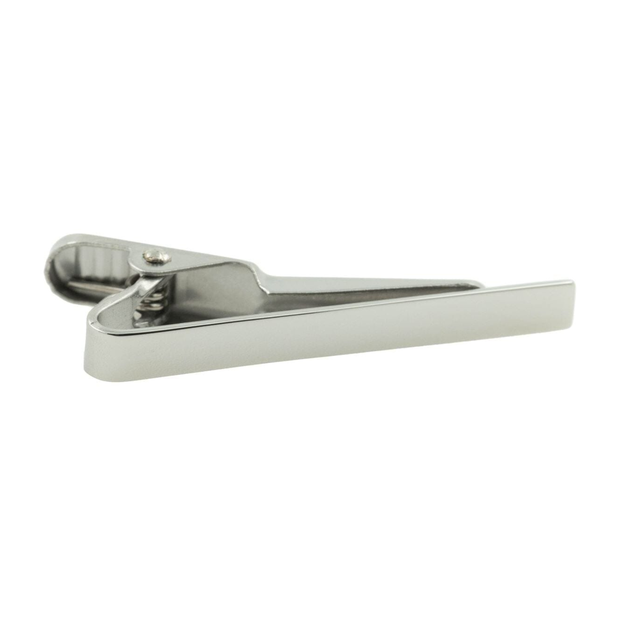 Small Shiny Silver Tie Clip 40mm