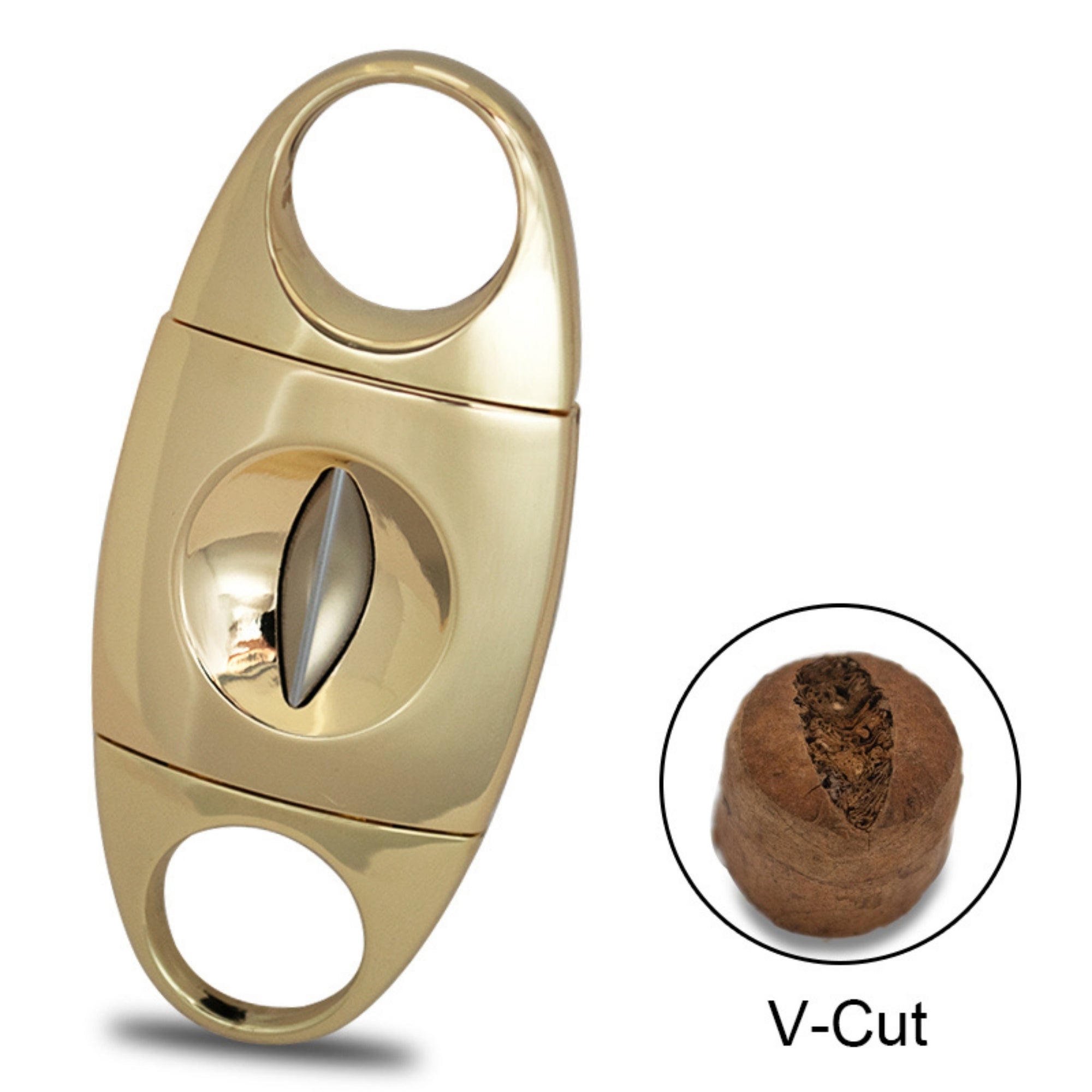 Gold V-Cut Cigar Cutter