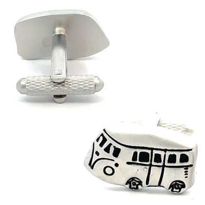 VW Kombi Van Silver Cufflinks