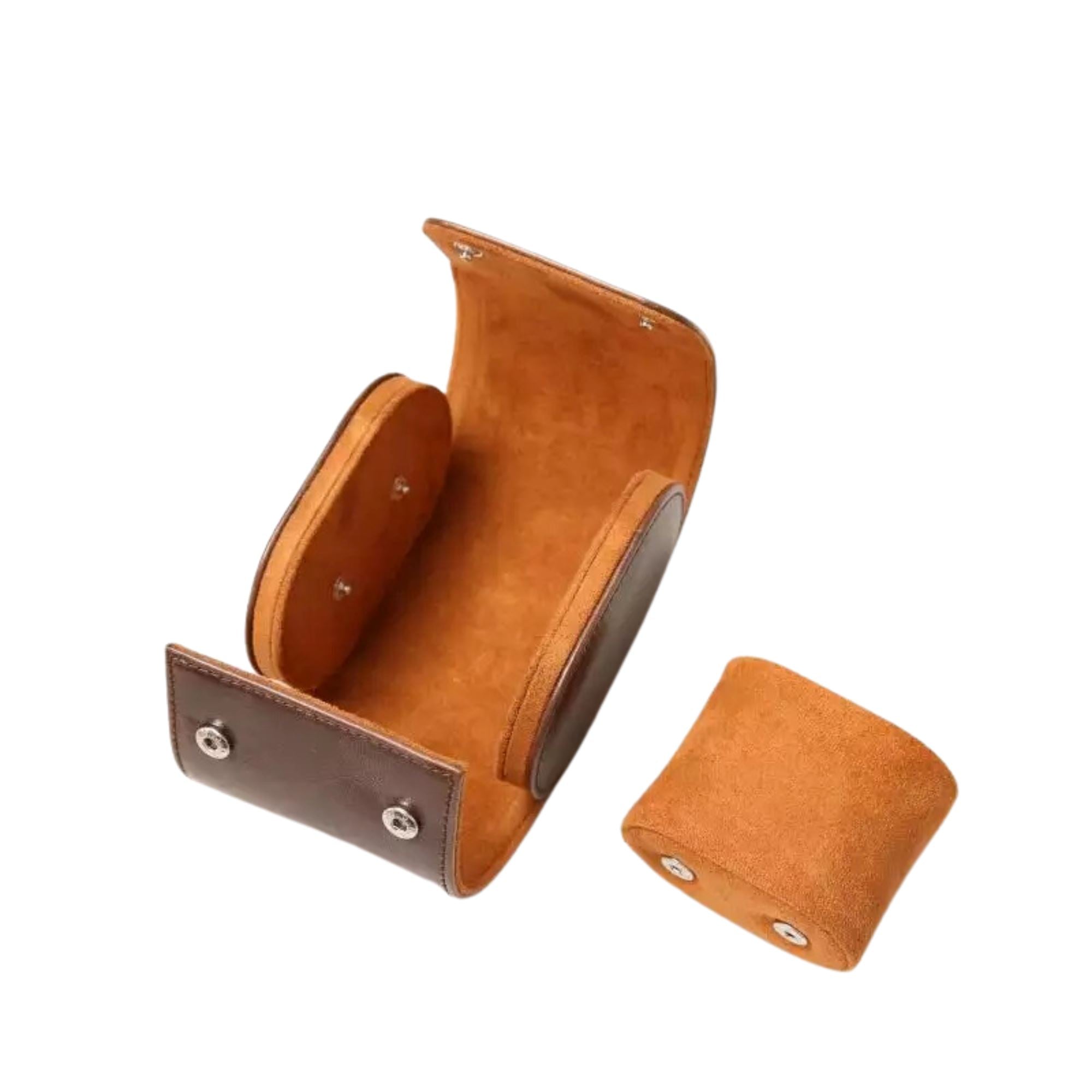 Watch Roll Case for 1 in Brown Vegan Leather Watch Boxes Clinks