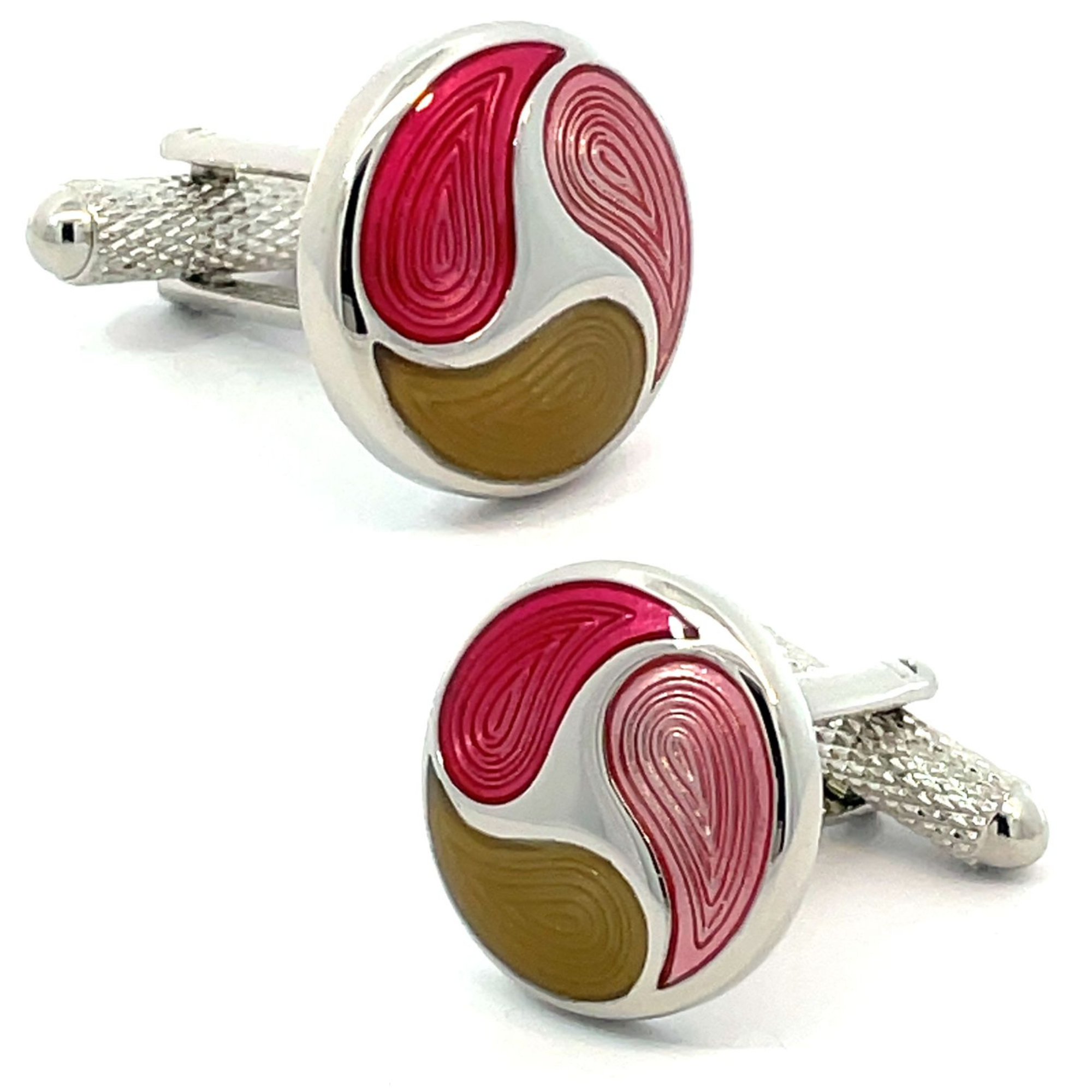 Swirling Drops Pink Cufflinks