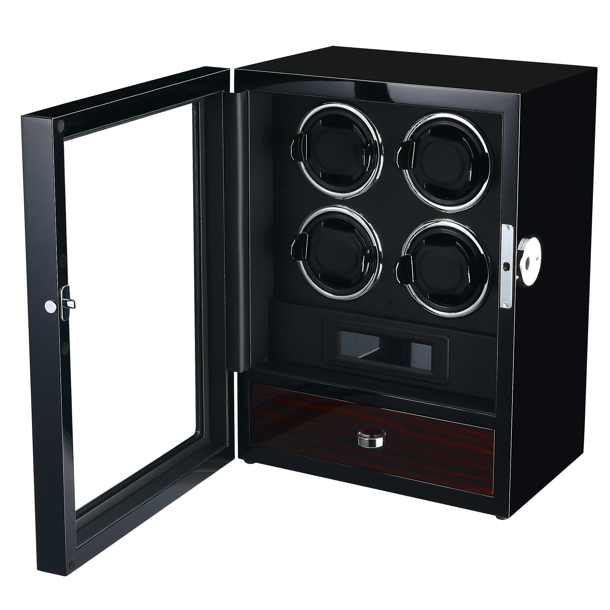 Yarra Quad Watch Winder for 4 + Drawer with Fingerprint Lock Watch Winder Boxes Clinks
