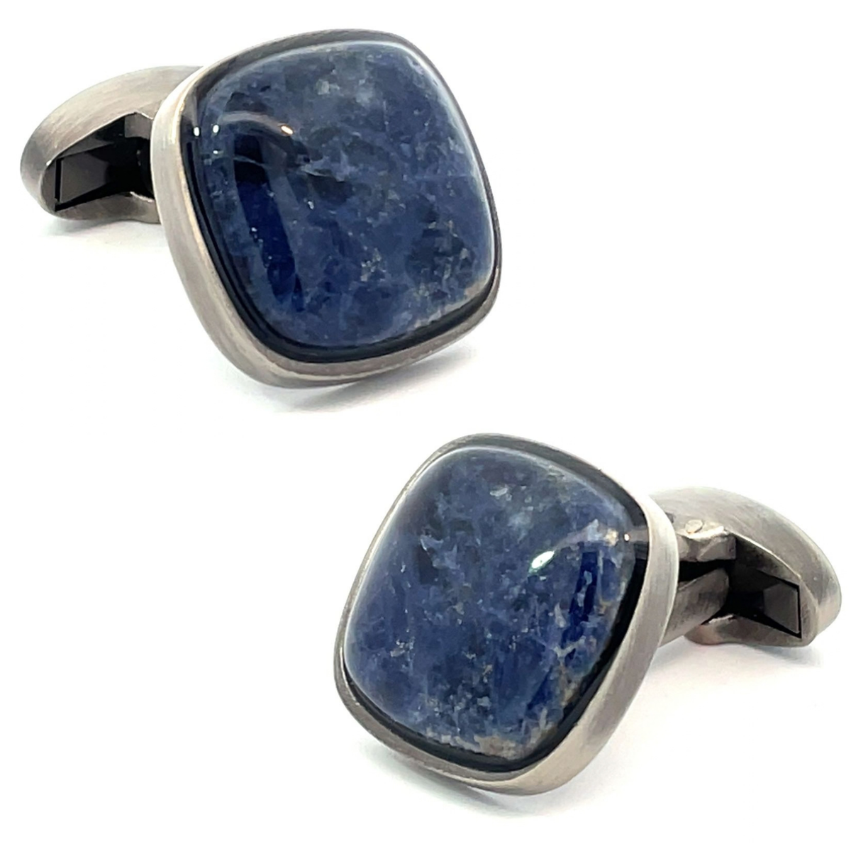 Sodalite in Antique Silver Cufflinks