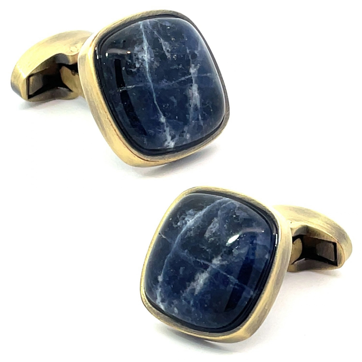 Sodalite in Antique Brass Cufflinks