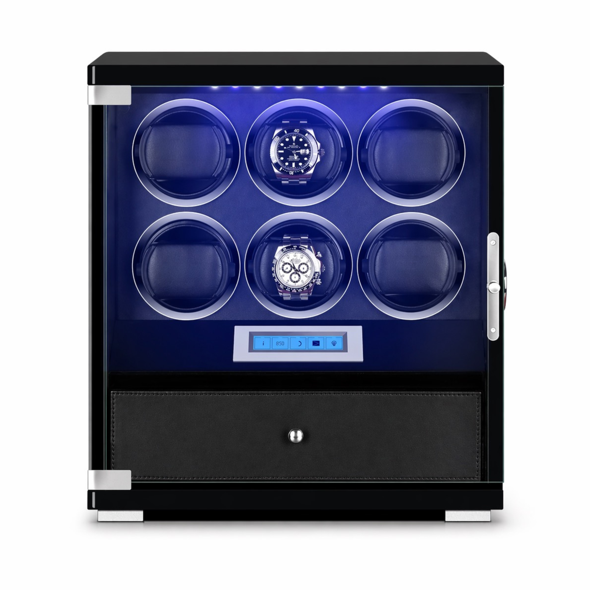 Daylesford (S1) 6 Watch Winder in Black (Fingerprint Lock Only)