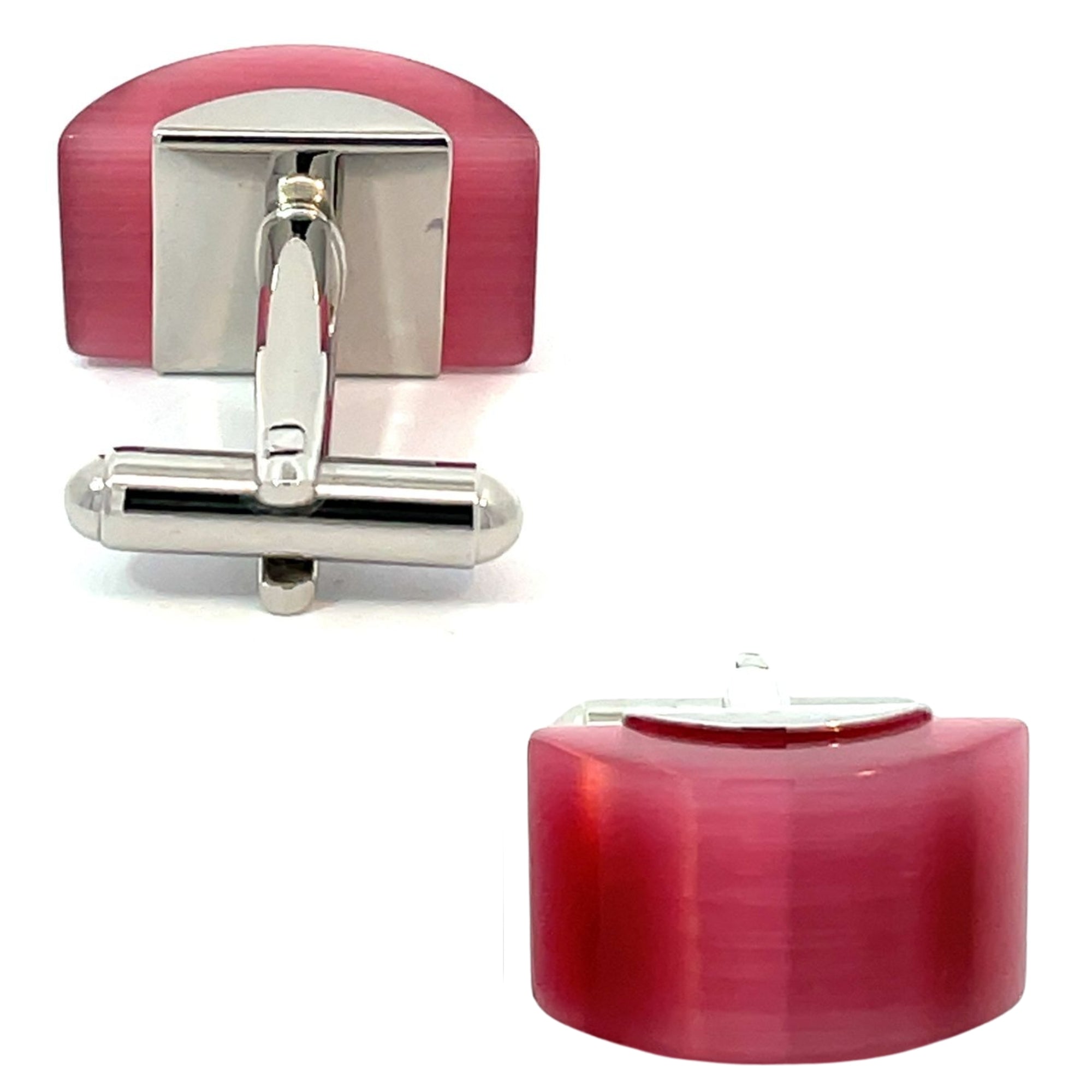 Pink Catseye Arch Cufflinks