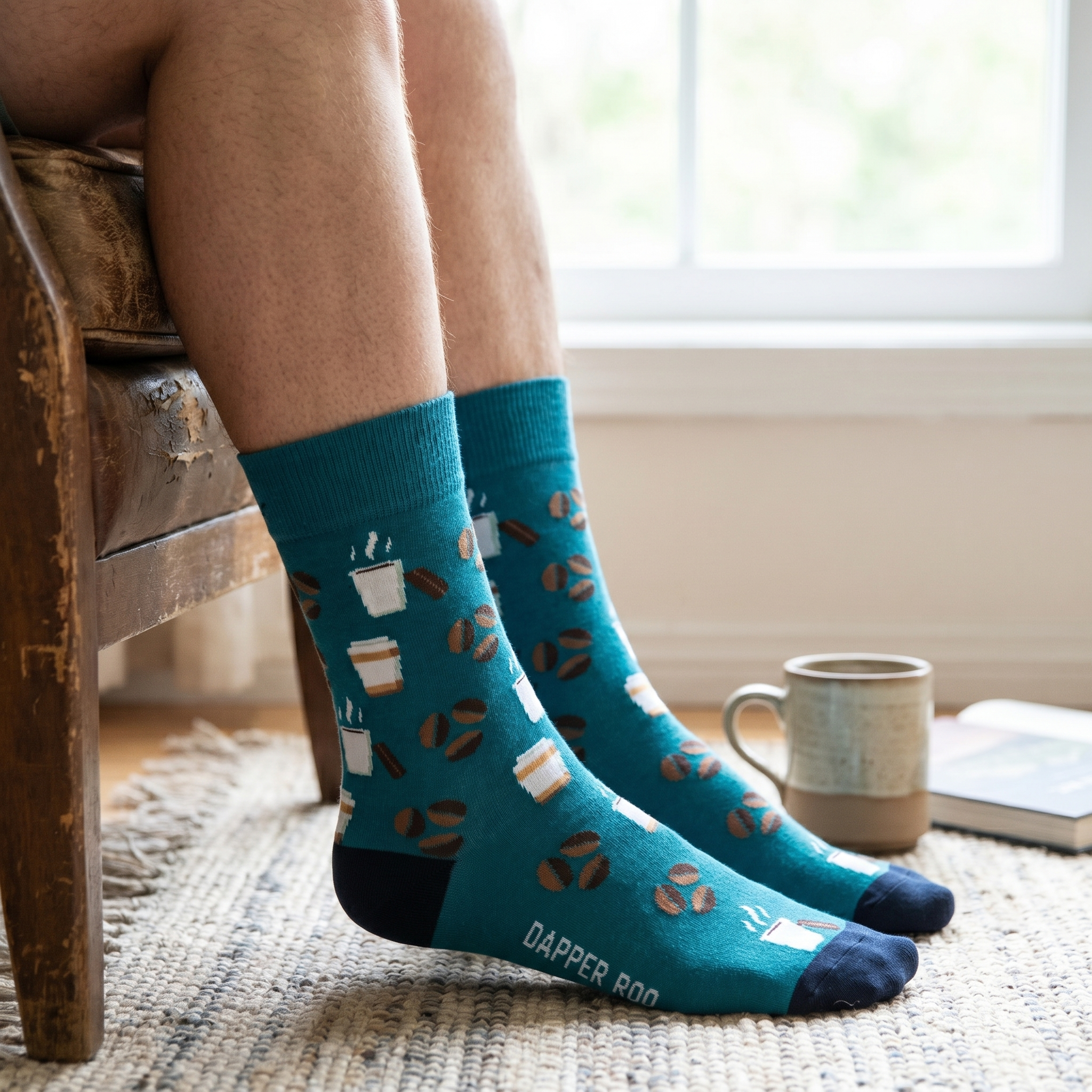 Coffee Devotee Bamboo Socks by Dapper Roo lifestyle image