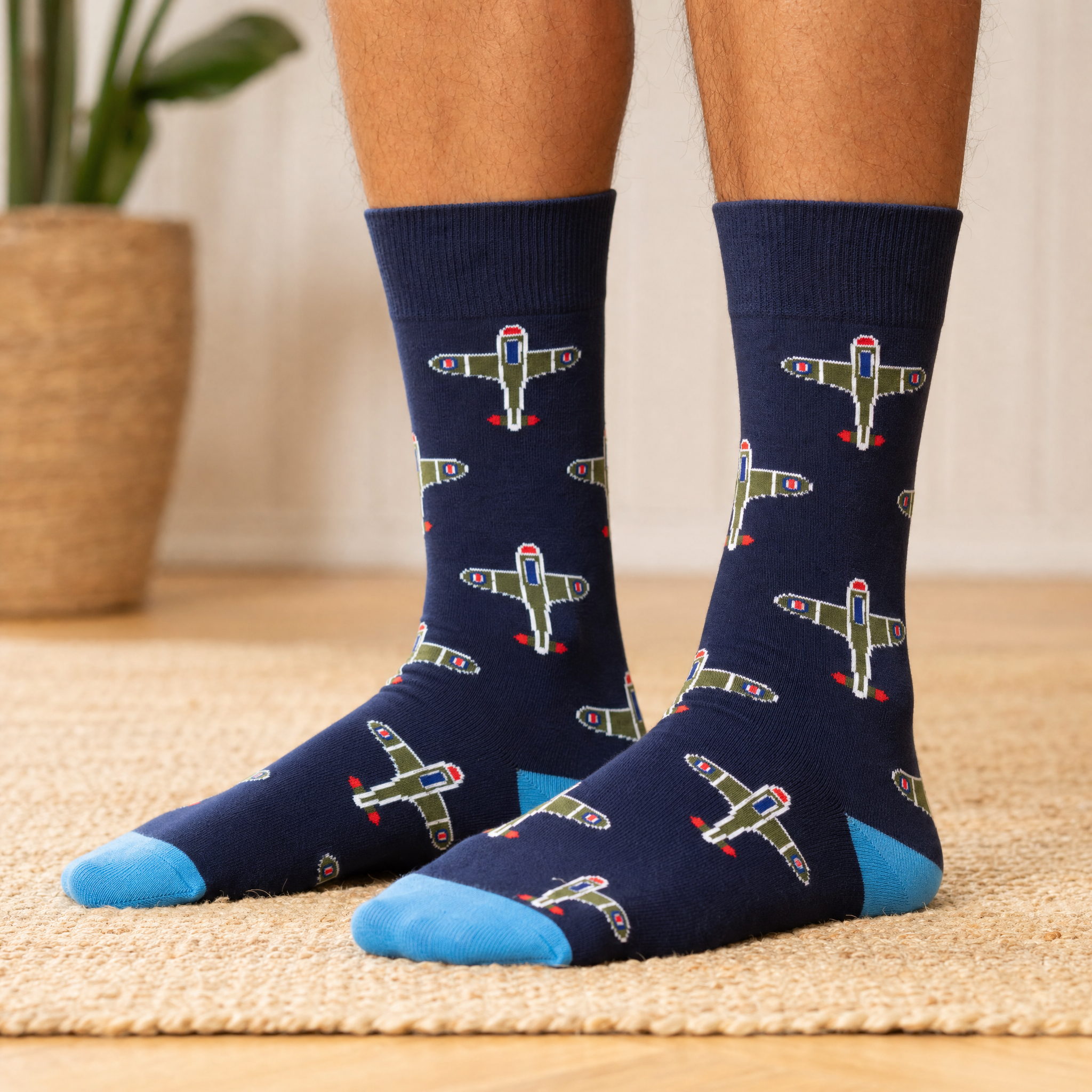 Supermarine Spitfire Plane Bamboo Socks by Dapper Roo lifestyle image