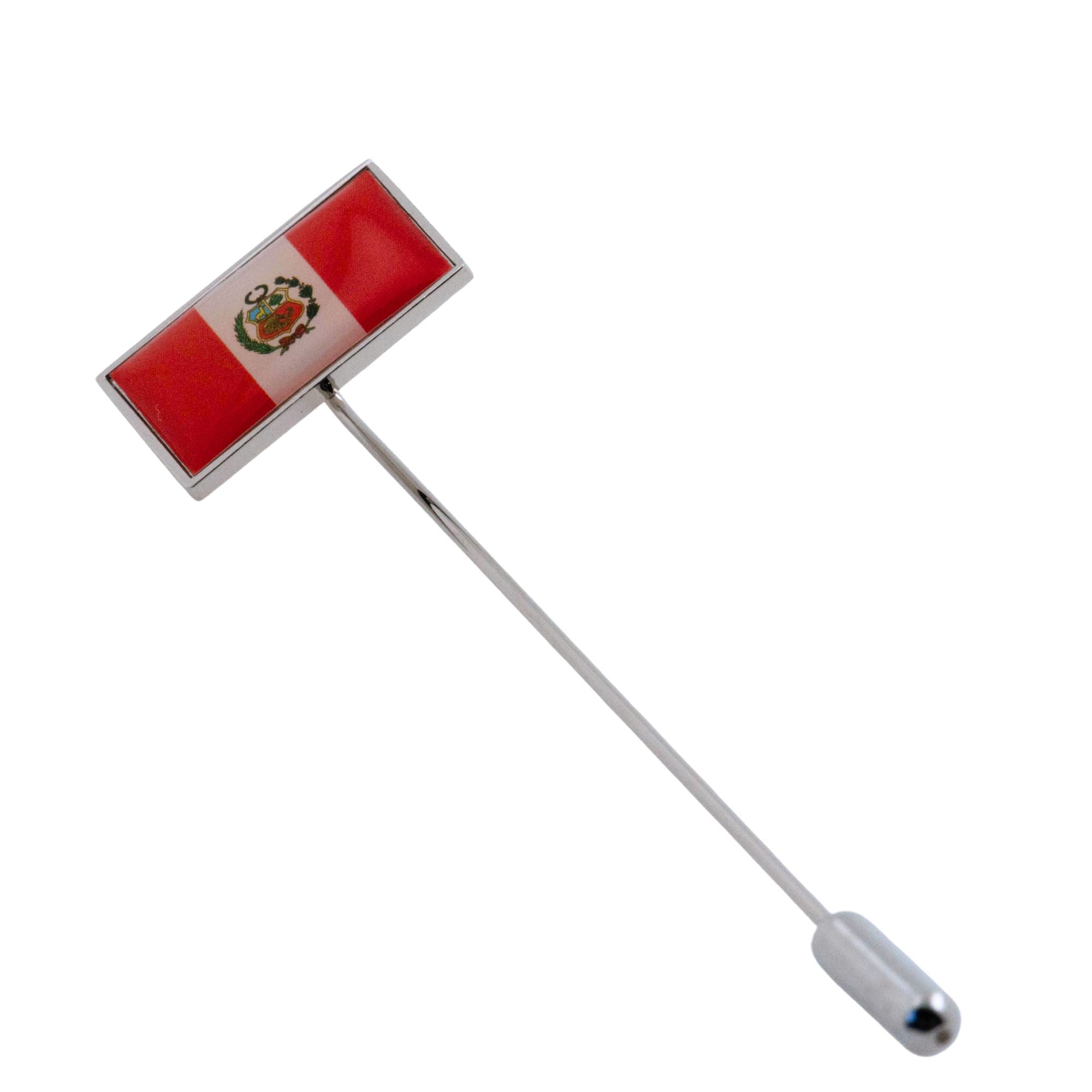 Flag of Peru Stick Pin Lapel Pin Clinks