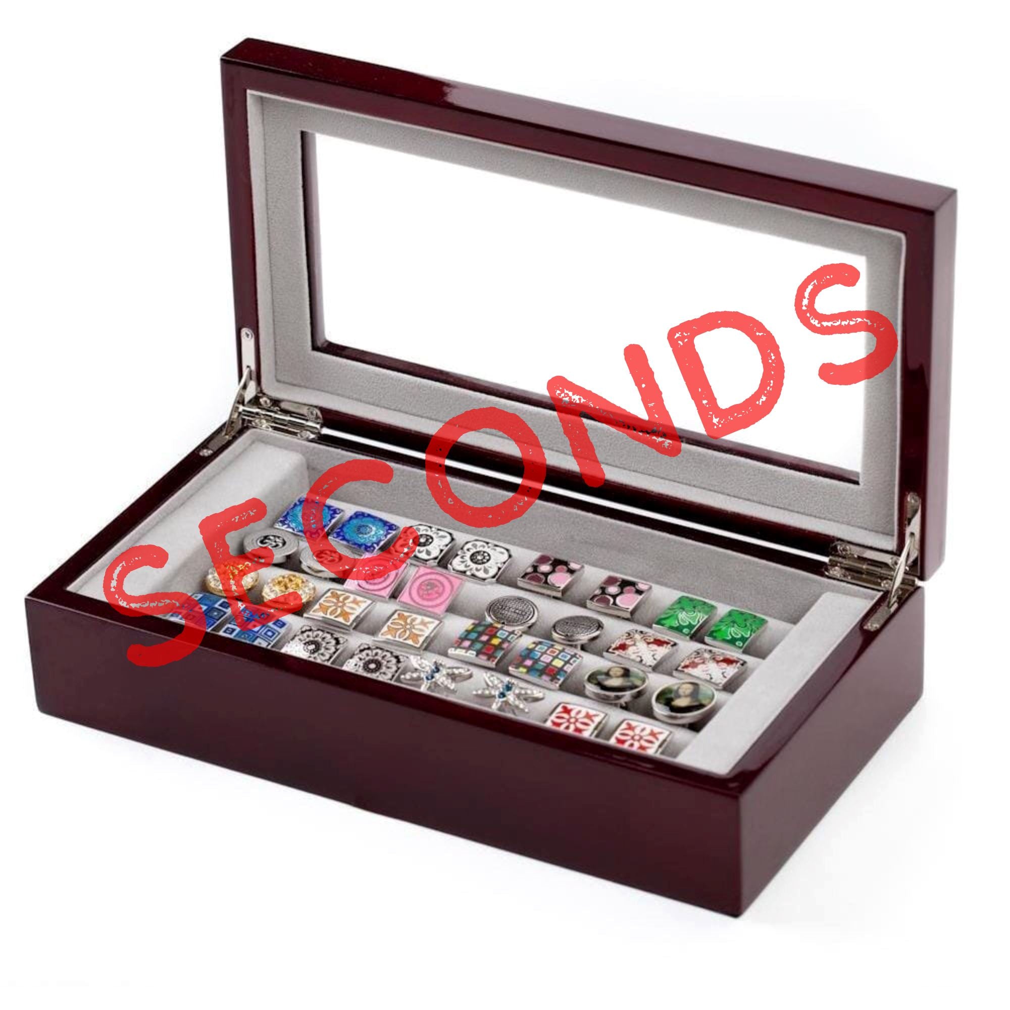 Seconds - 20 Pair Mahogany Cufflink Box Seconds Clinks Australia