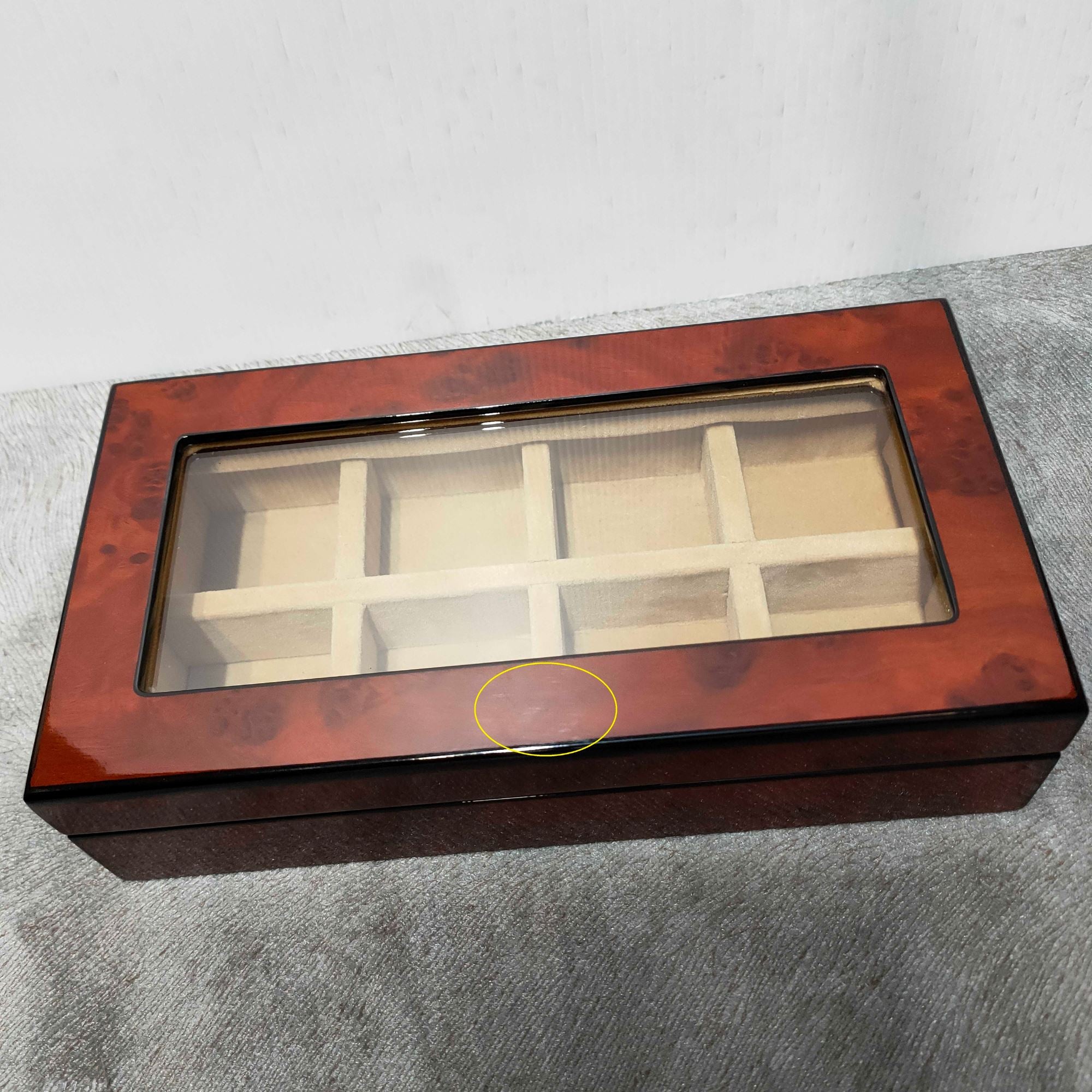 Seconds - 8 Pair Wooden (Elm Burl) Storage Box Seconds Clinks Australia