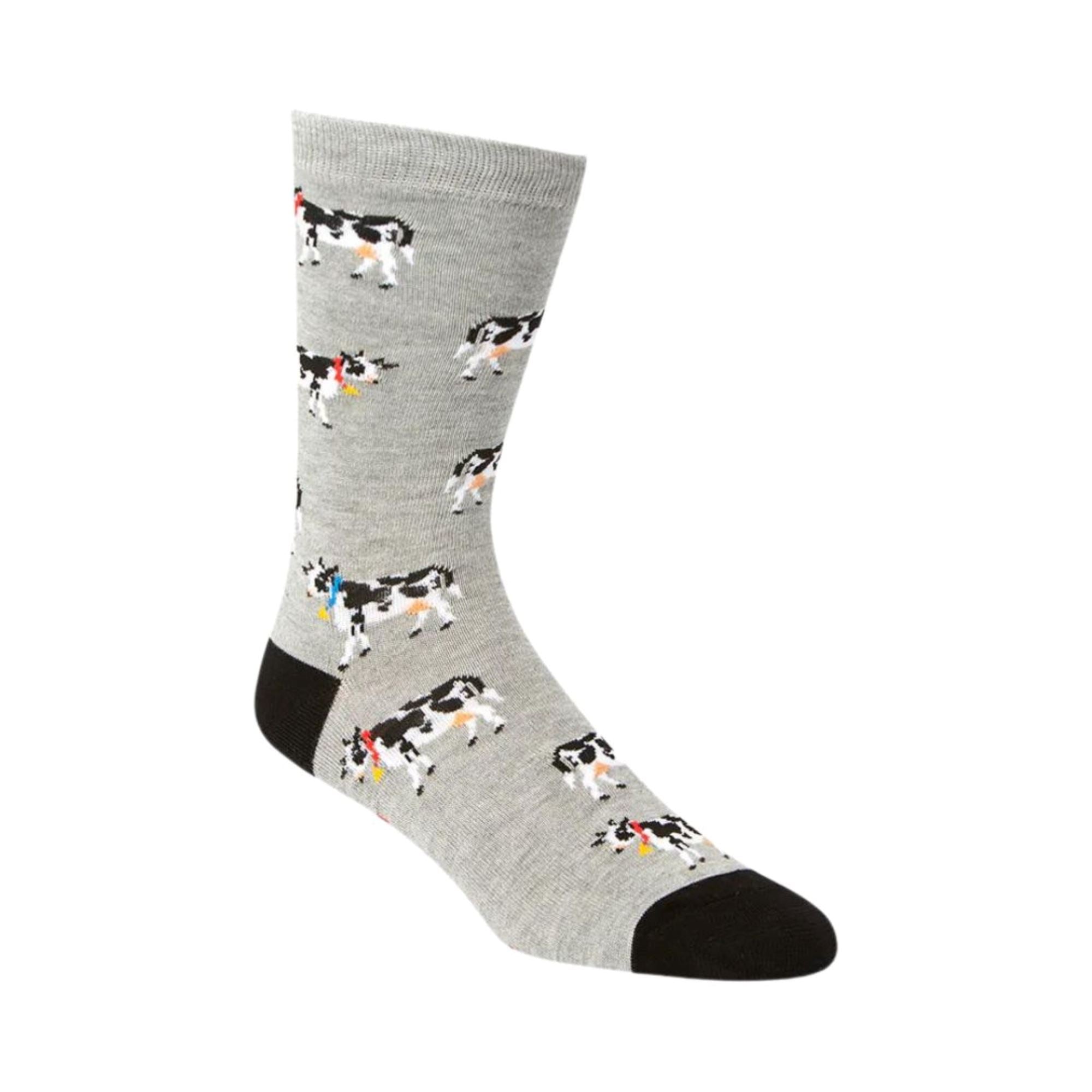 Mens Daisy Cow Sock Grey Socks Bamboozld