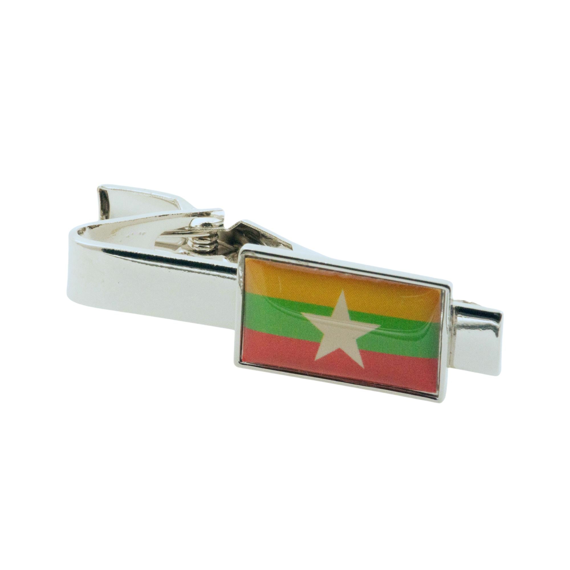 Flag of Myanmar Tie Clip Tie Clips Clinks