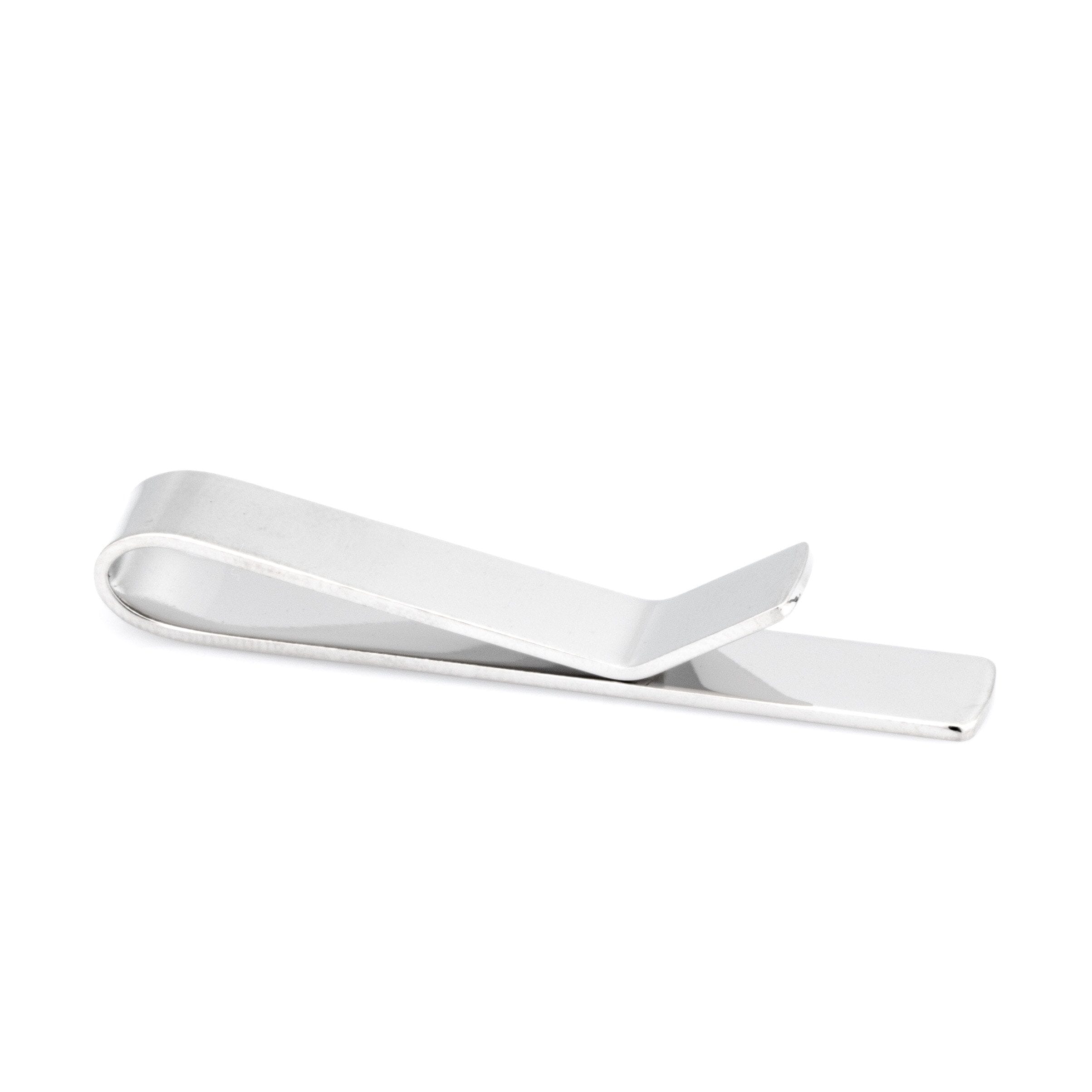 Shiny Silver Tie Bar Tie Clips Clinks