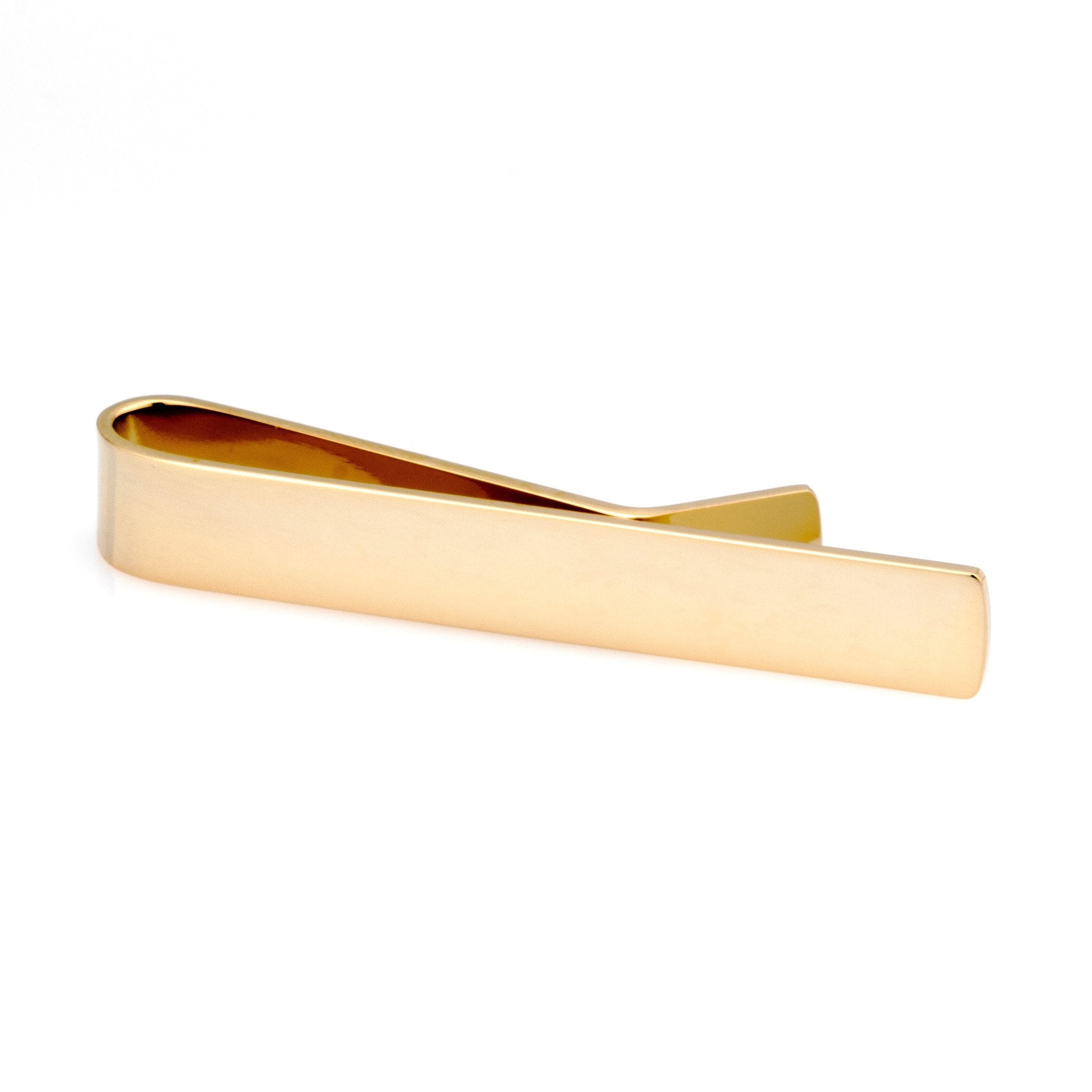Shiny Gold Tie Bar Tie Clips Clinks