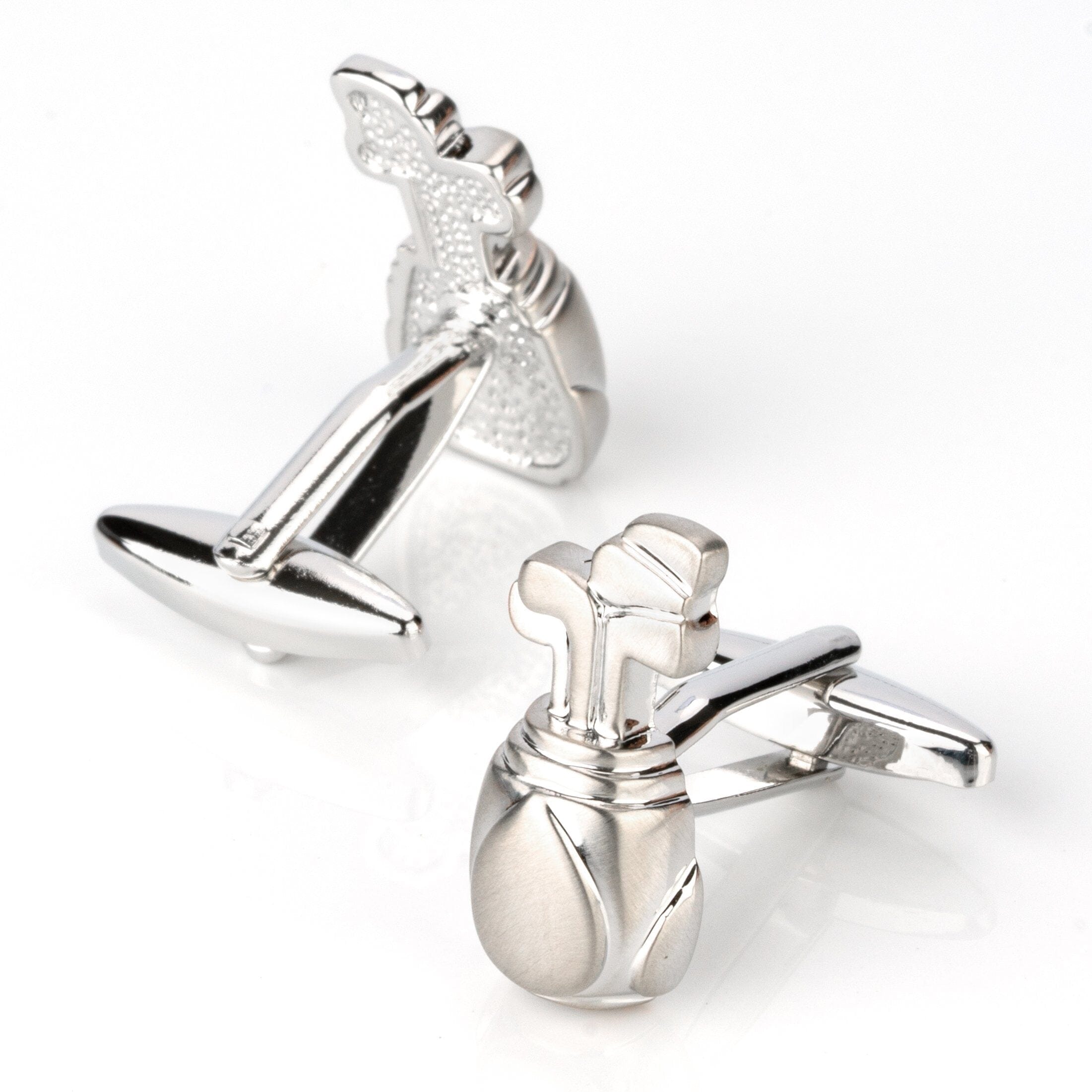 Silver Golf Bag with Clubs Cufflinks Novelty Cufflinks Clinks Australia