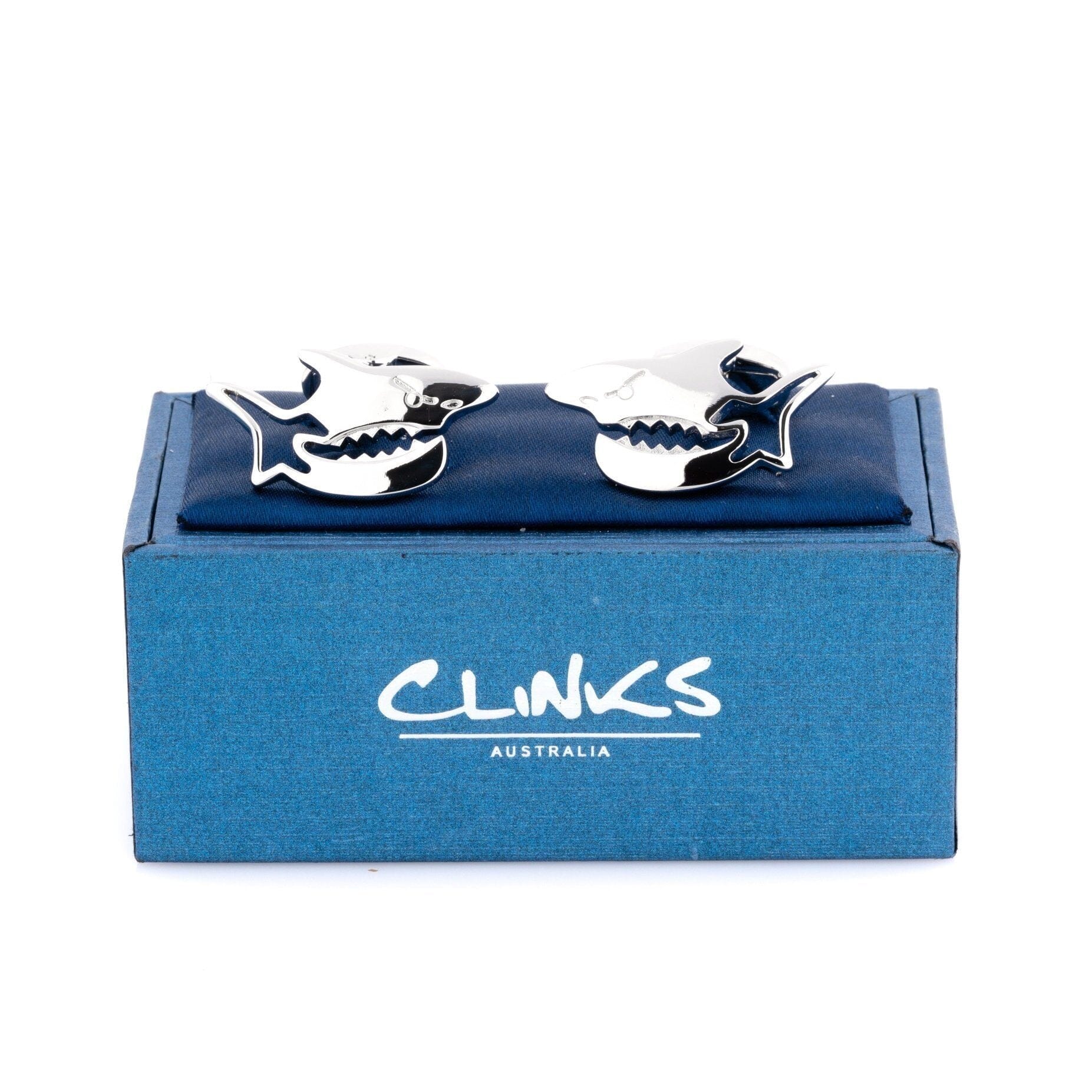 Silver Shark Cufflinks Novelty Cufflinks Clinks Australia