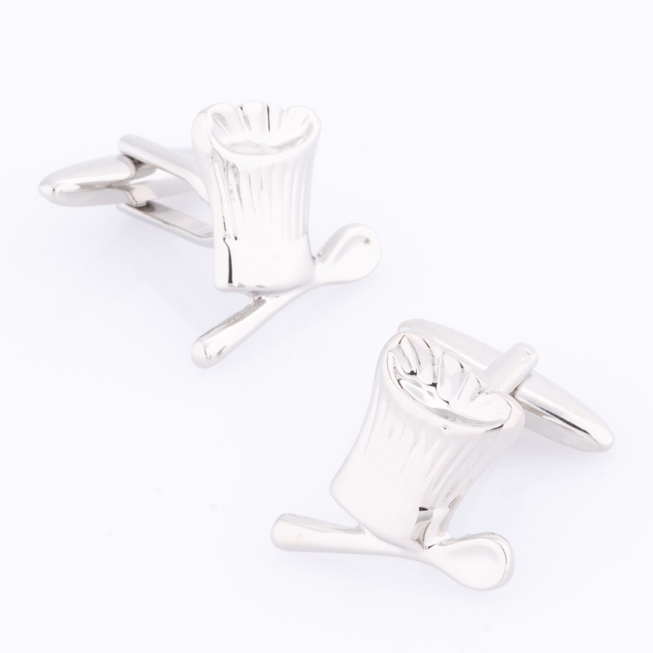 Chefs Hat & Spoon Silver Cufflinks Novelty Cufflinks Clinks Australia Chefs Hat & Spoon Silver Cufflinks
