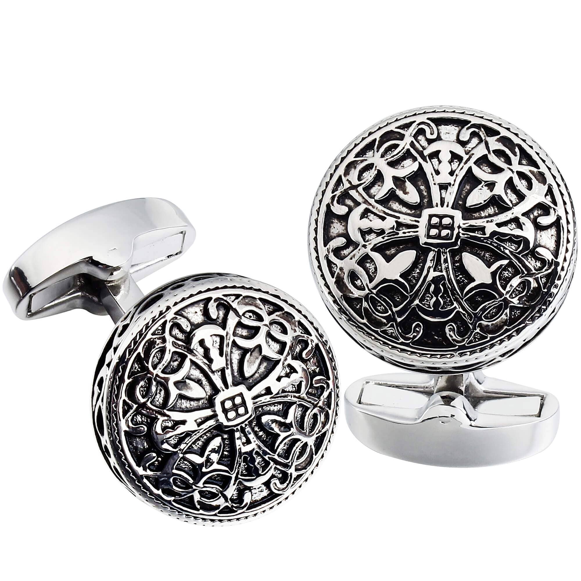 Vintage Celtic Round Silver Cufflinks Classic & Modern Cufflinks Clinks Australia Default