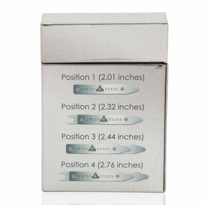 Swiss Stays 3 pack Adjustable Titanium Collar Stays Collar Stays Swiss Stays