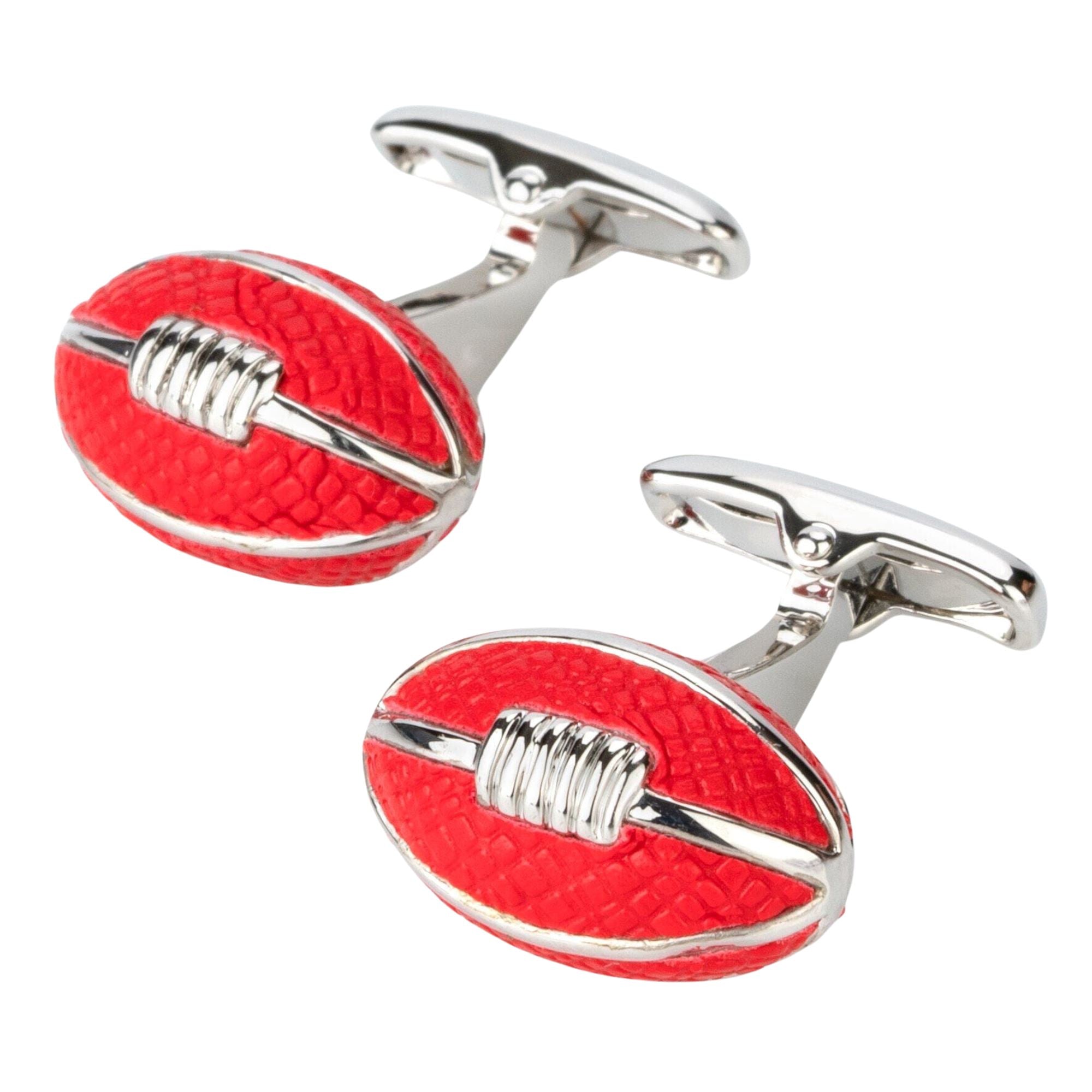 AFL Footy Red Leather Football Cufflinks Novelty Cufflinks Clinks Australia AFL Footy Red Leather Football Cufflinks