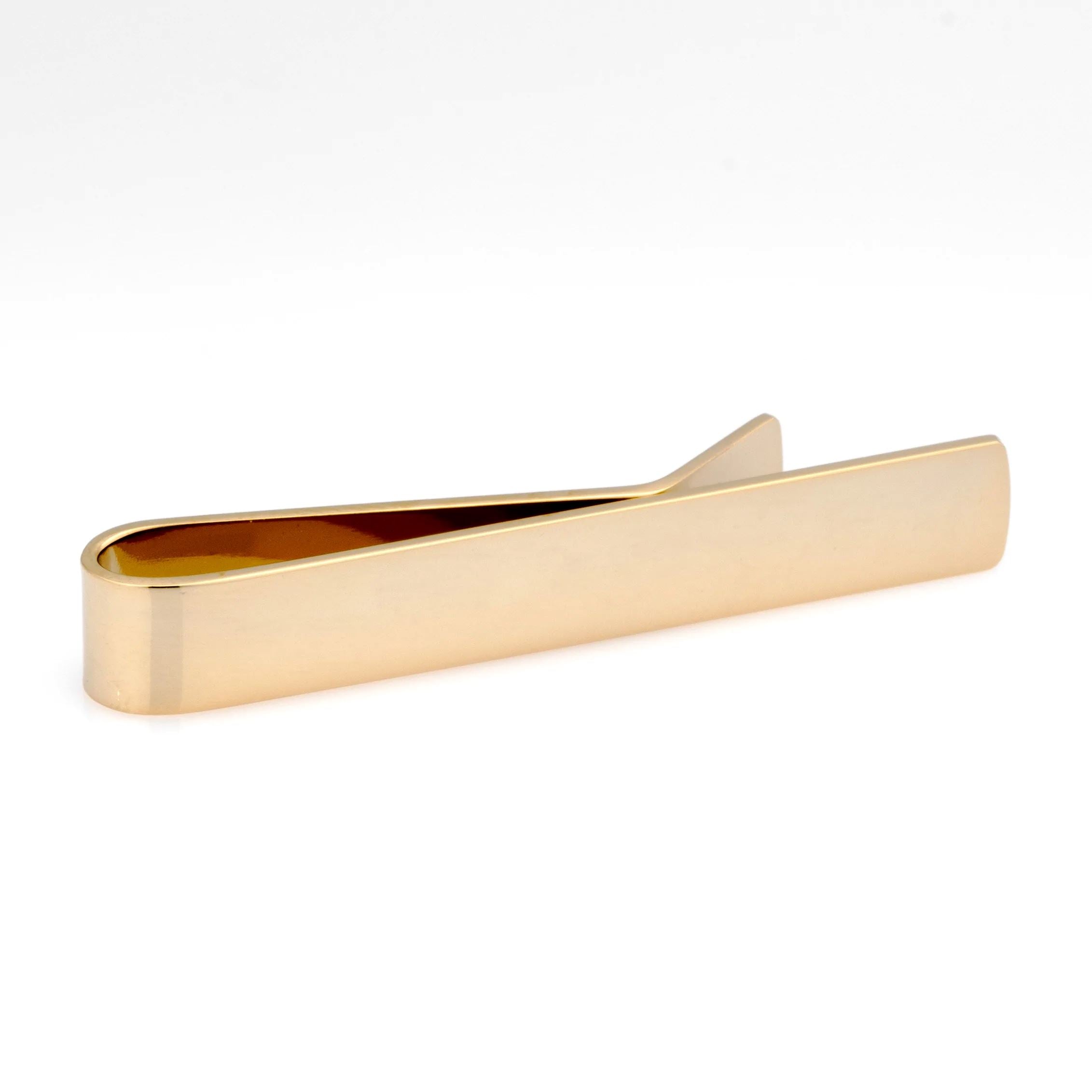 Shiny Gold Tie Bar 50mm Tie Clips Clinks