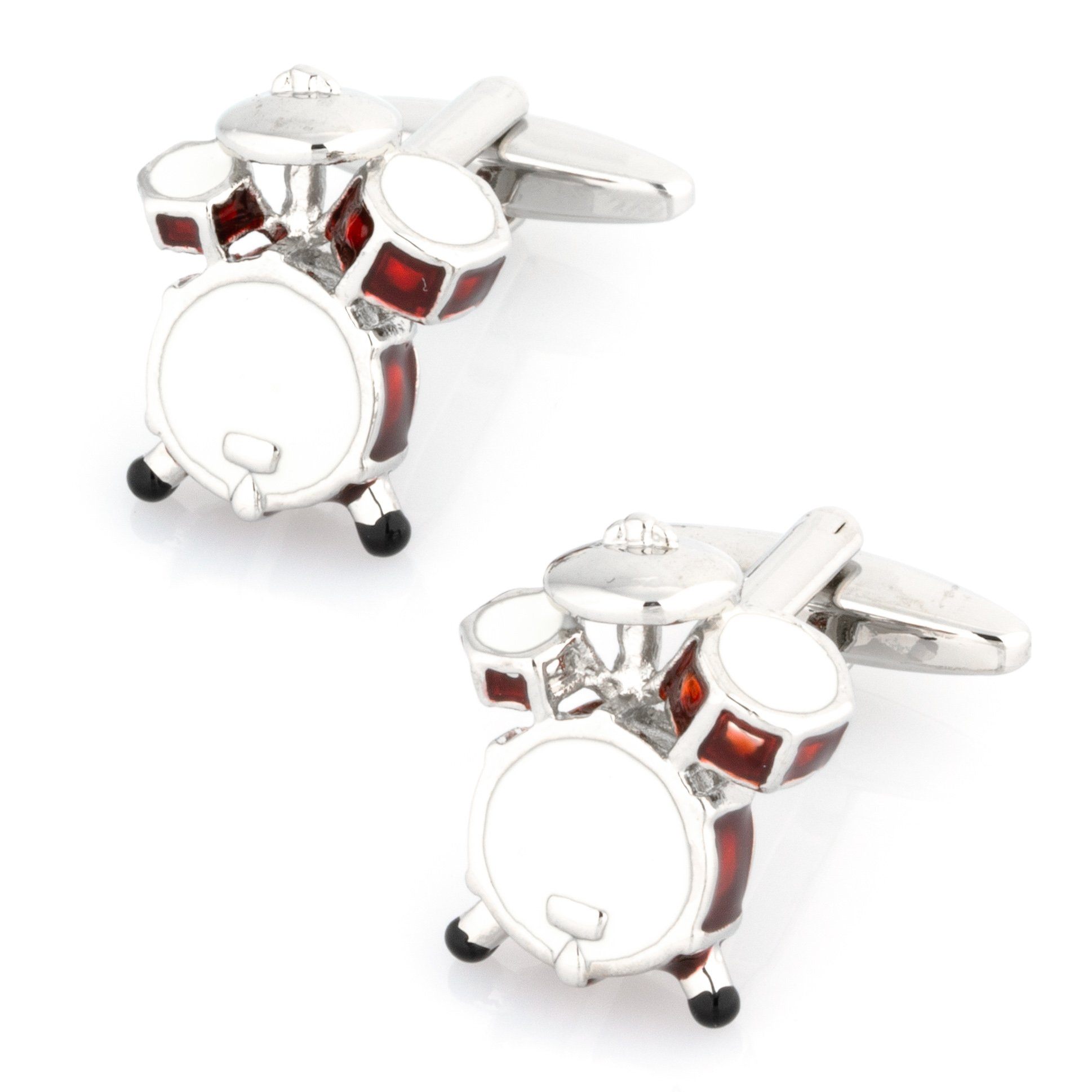 Drum Kit Cufflinks Red & White Novelty Cufflinks Clinks Australia