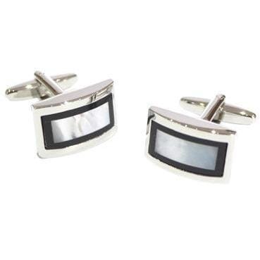 Black & Mother of Pearl style Rectangles Cufflinks Classic & Modern Cufflinks Clinks Australia Black & Mother of Pearl style Rectangles Cufflinks