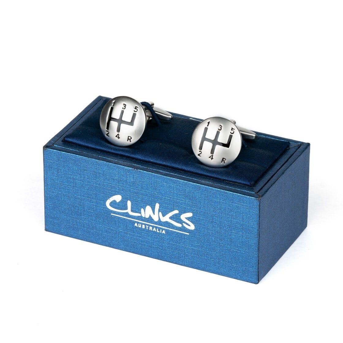 Brushed Silver Gear Shift Cufflinks Novelty Cufflinks Clinks Australia