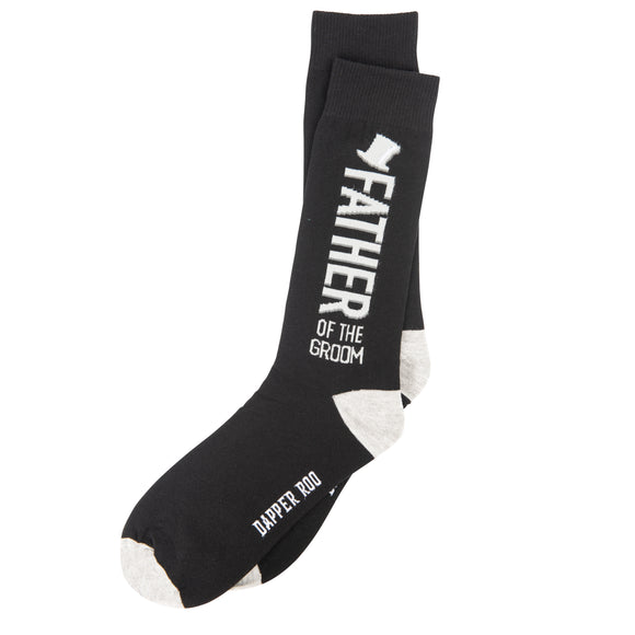 Father of the Groom Wedding Party Bamboo Socks by Dapper Roo, Father of the Groom Wedding Socks, Dapper Roo, Socks, Black, Grey, White, Bamboo, Elastane, Nylon, Elastic, SK2012, Men's Socks, Socks for Men, Clinks Australia