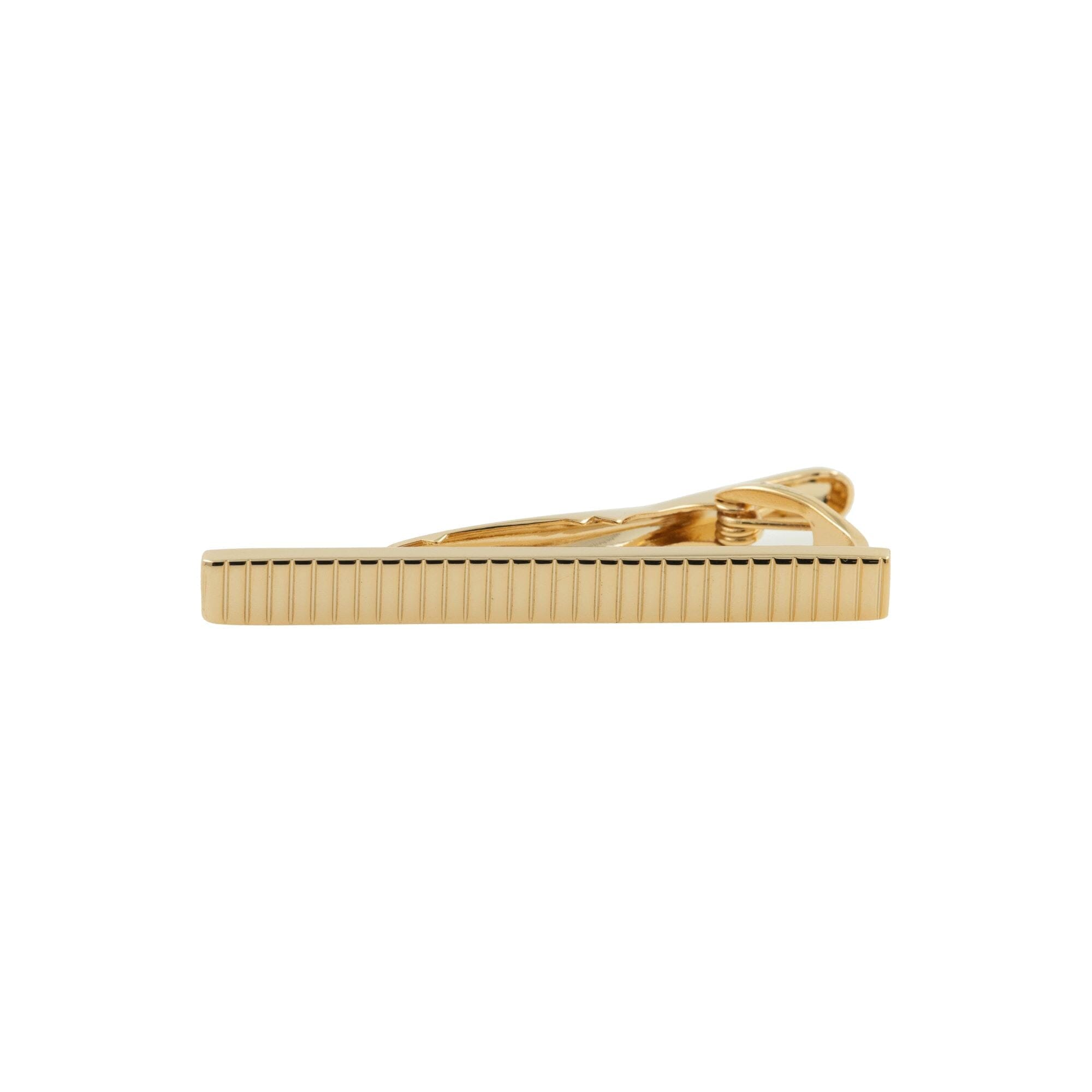 Vertical Lines Gold Tie Clip Tie Bars Clinks
