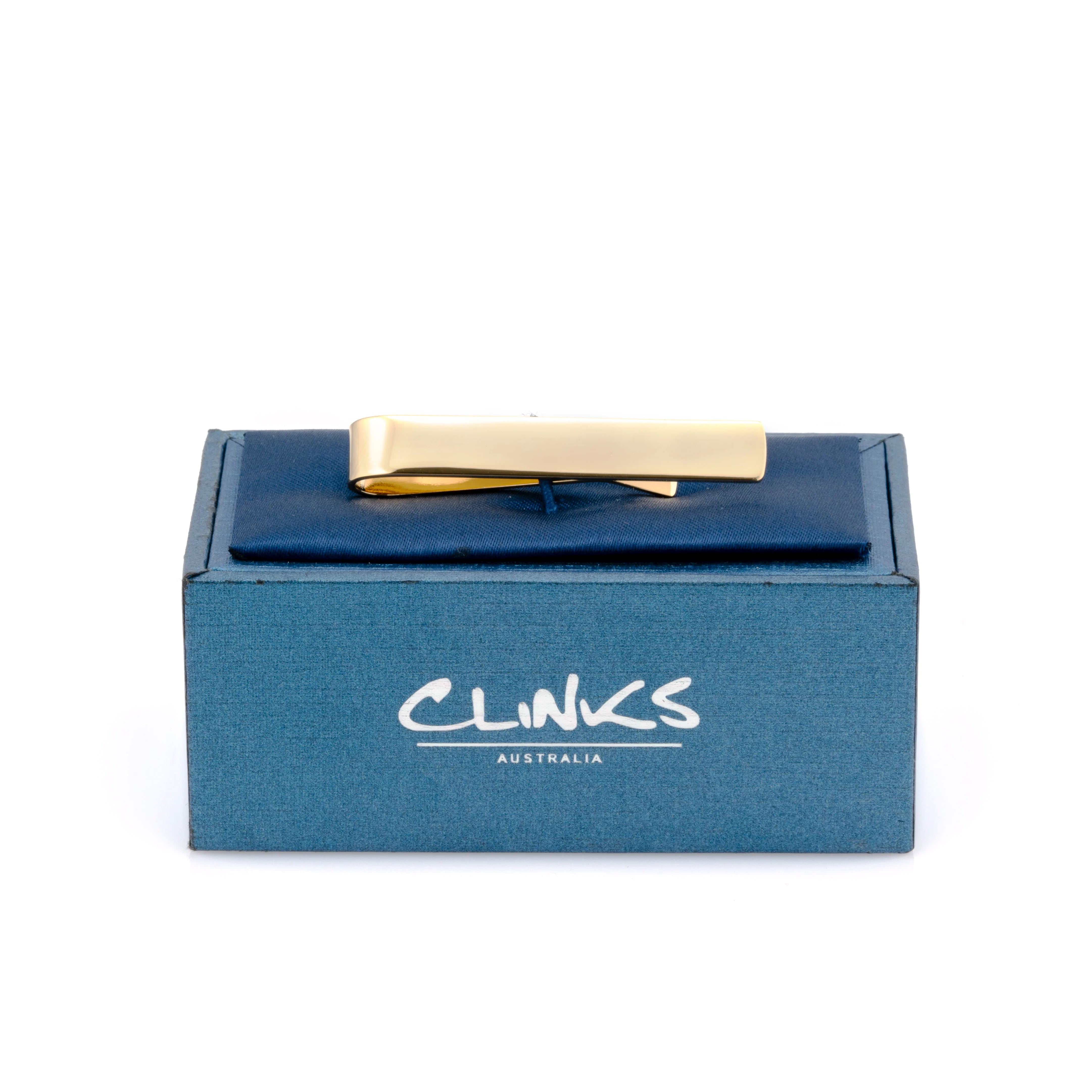 Shiny Gold Tie Bar 50mm Tie Clips Clinks