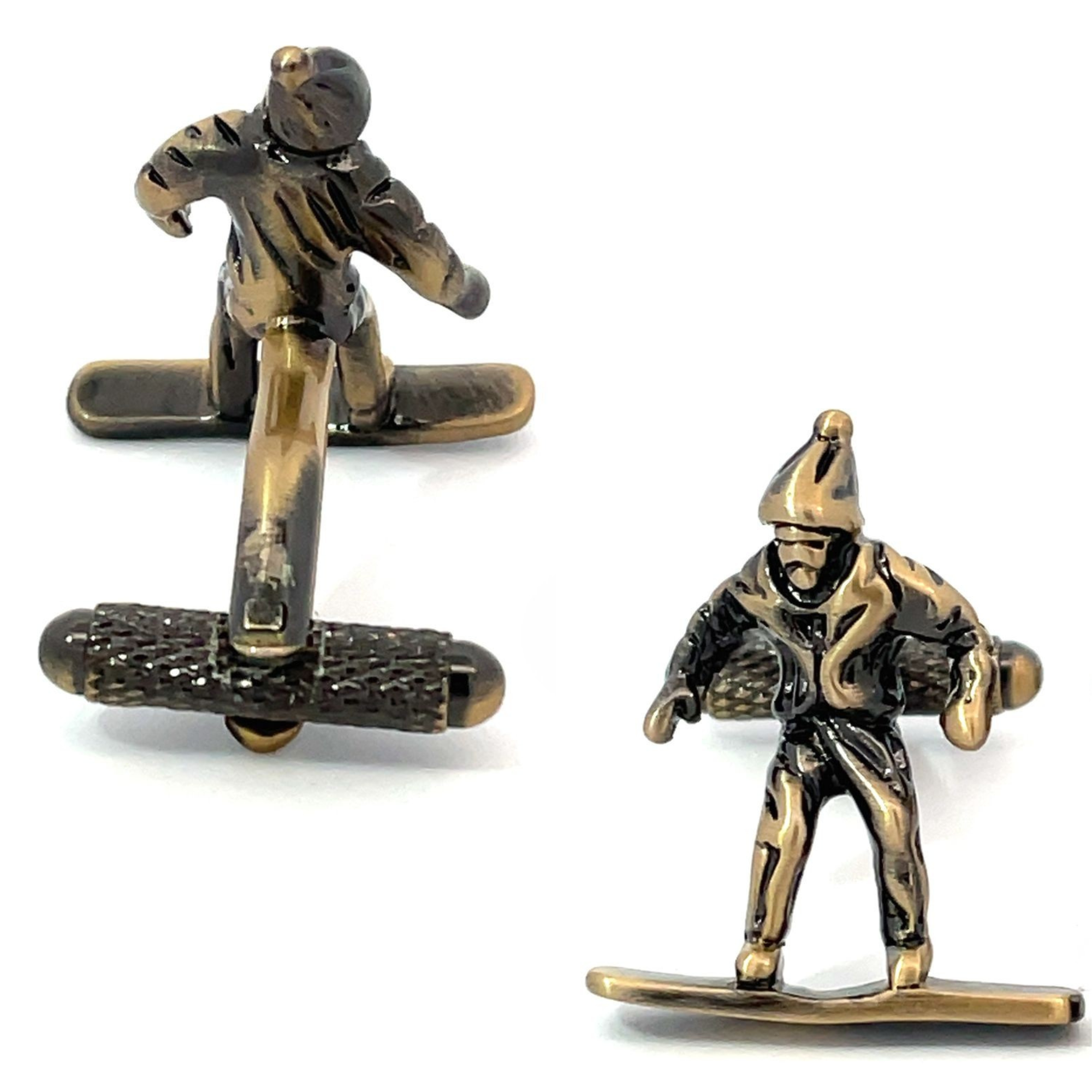Antique Snowboarder Cufflinks
