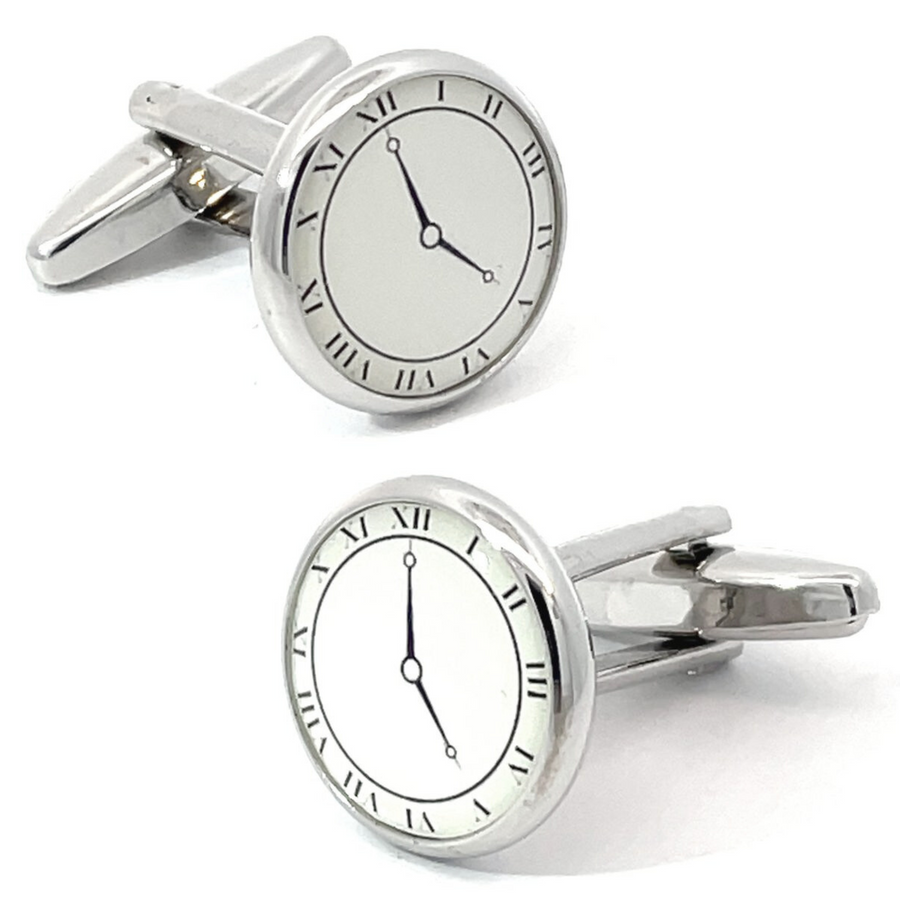 Roman Numeral Clock-Face Cufflinks