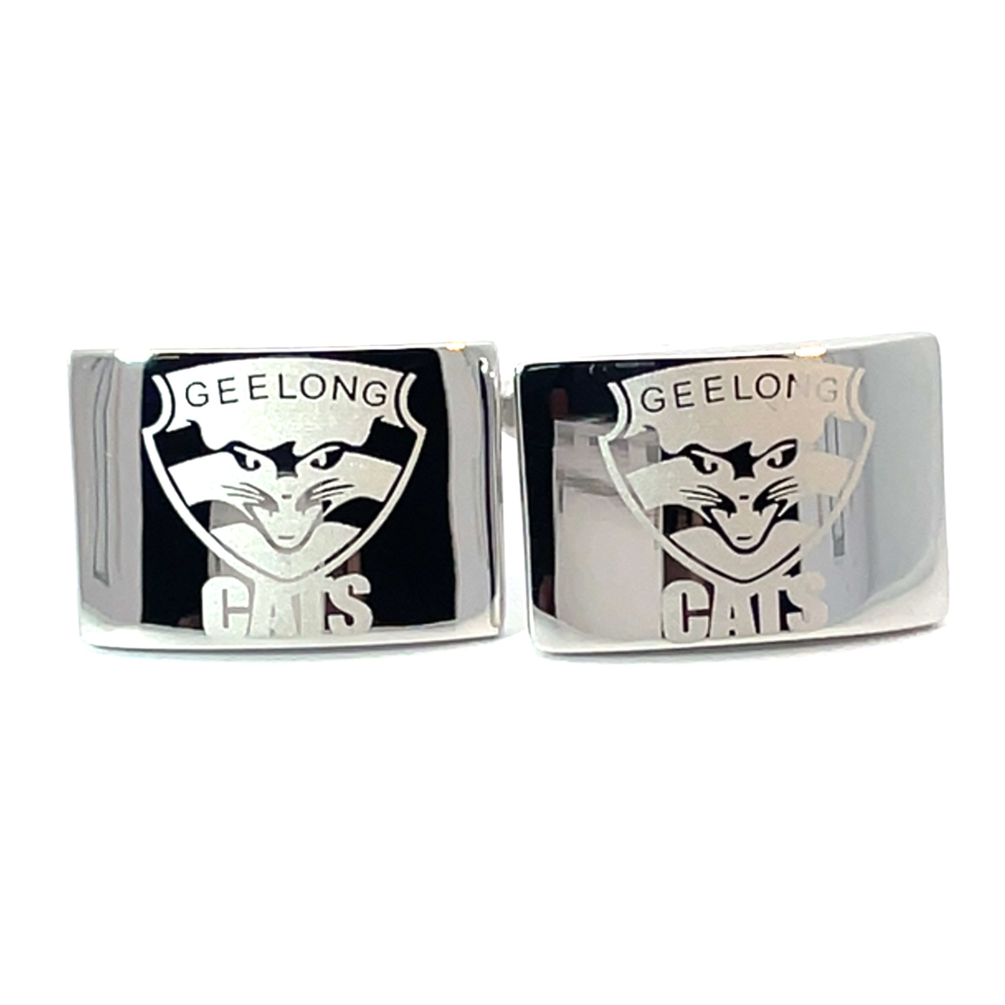 Silver Geelong Cats AFL Cufflinks