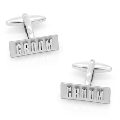 Groom Raised Lettering Wedding Cufflinks