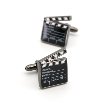 Hollywood Clapper Board Movie Gunmetal Cufflinks