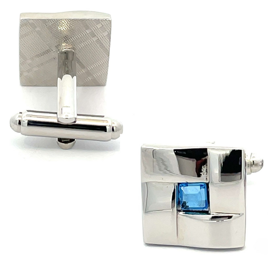 Sky Blue Weave Cufflinks