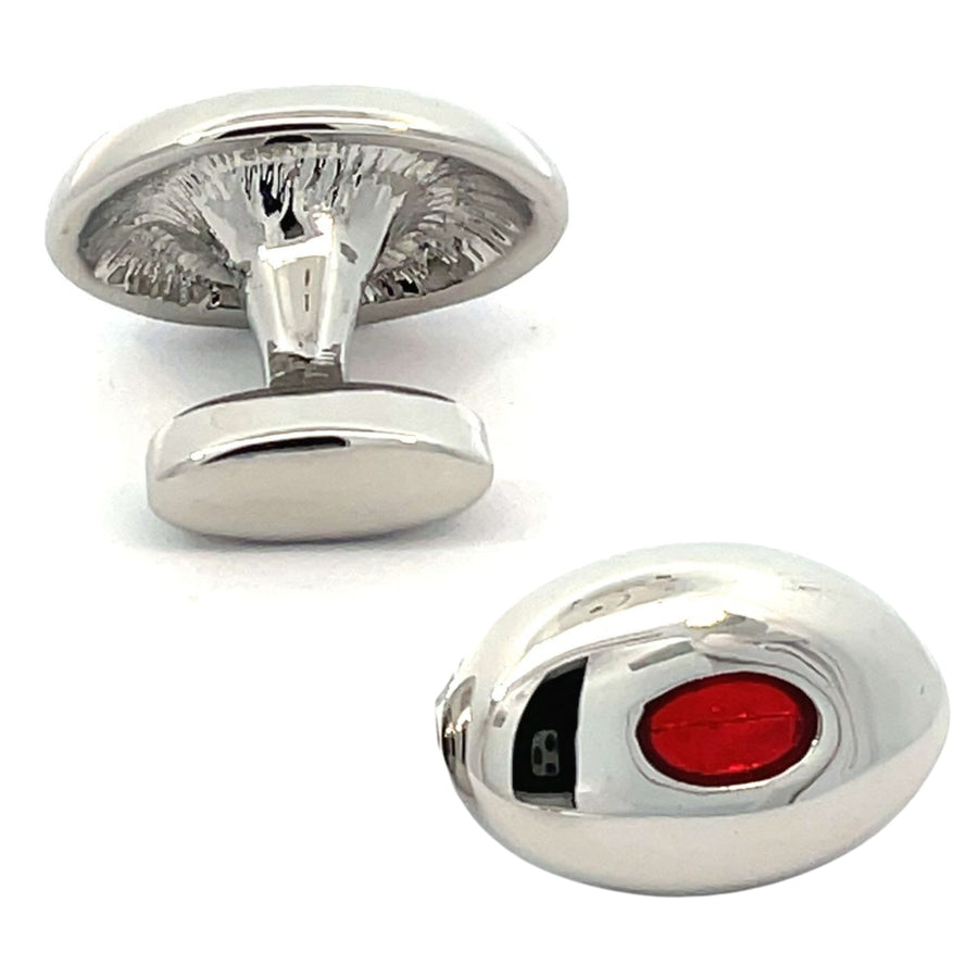 Oval Feature Red Cufflinks