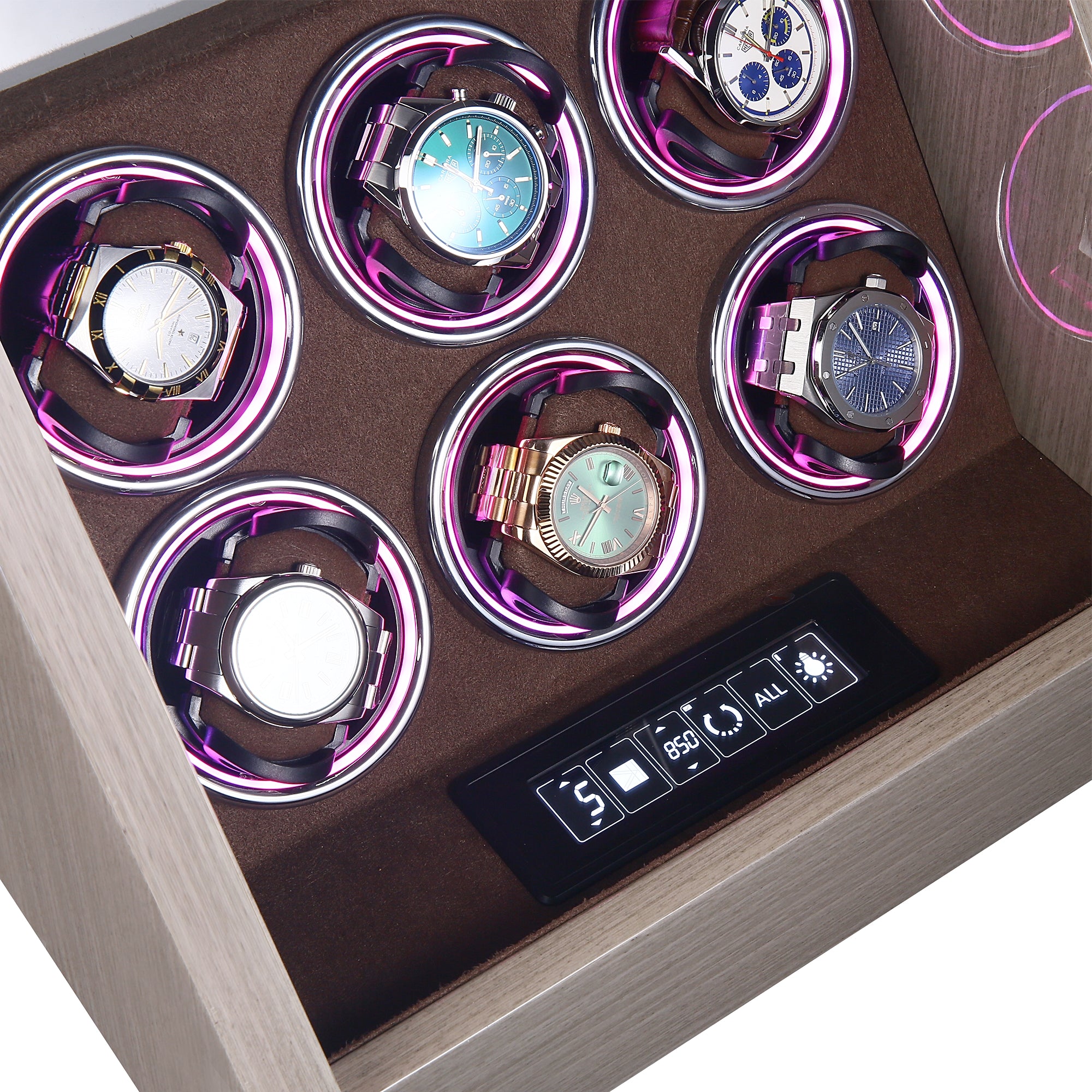 Tweed Watch Winder for 6 Watches